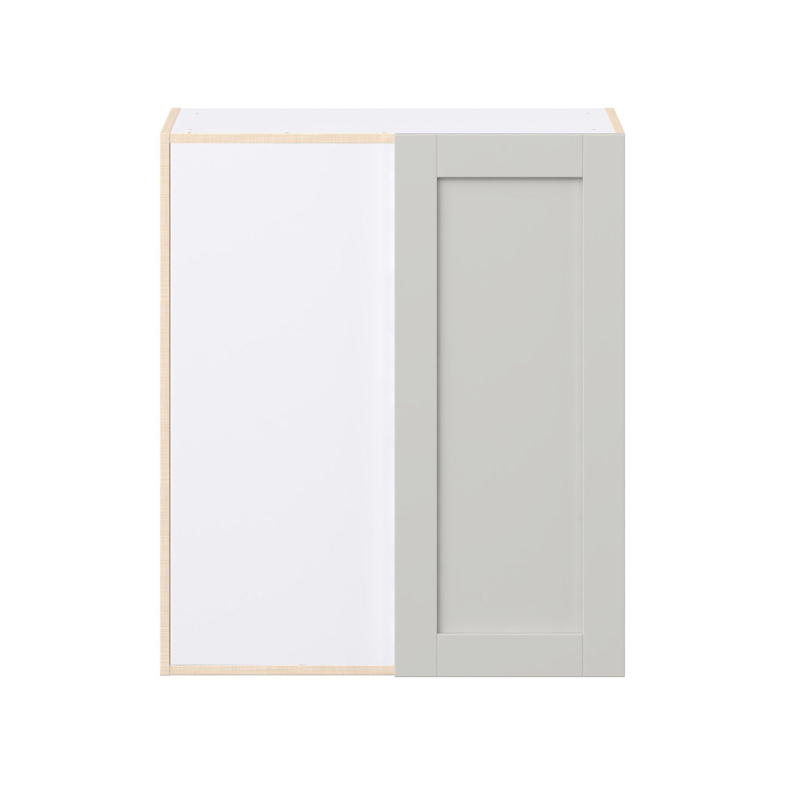 Summerhill 30 in. Light Gray Left Blind Corner Wall Cabinet