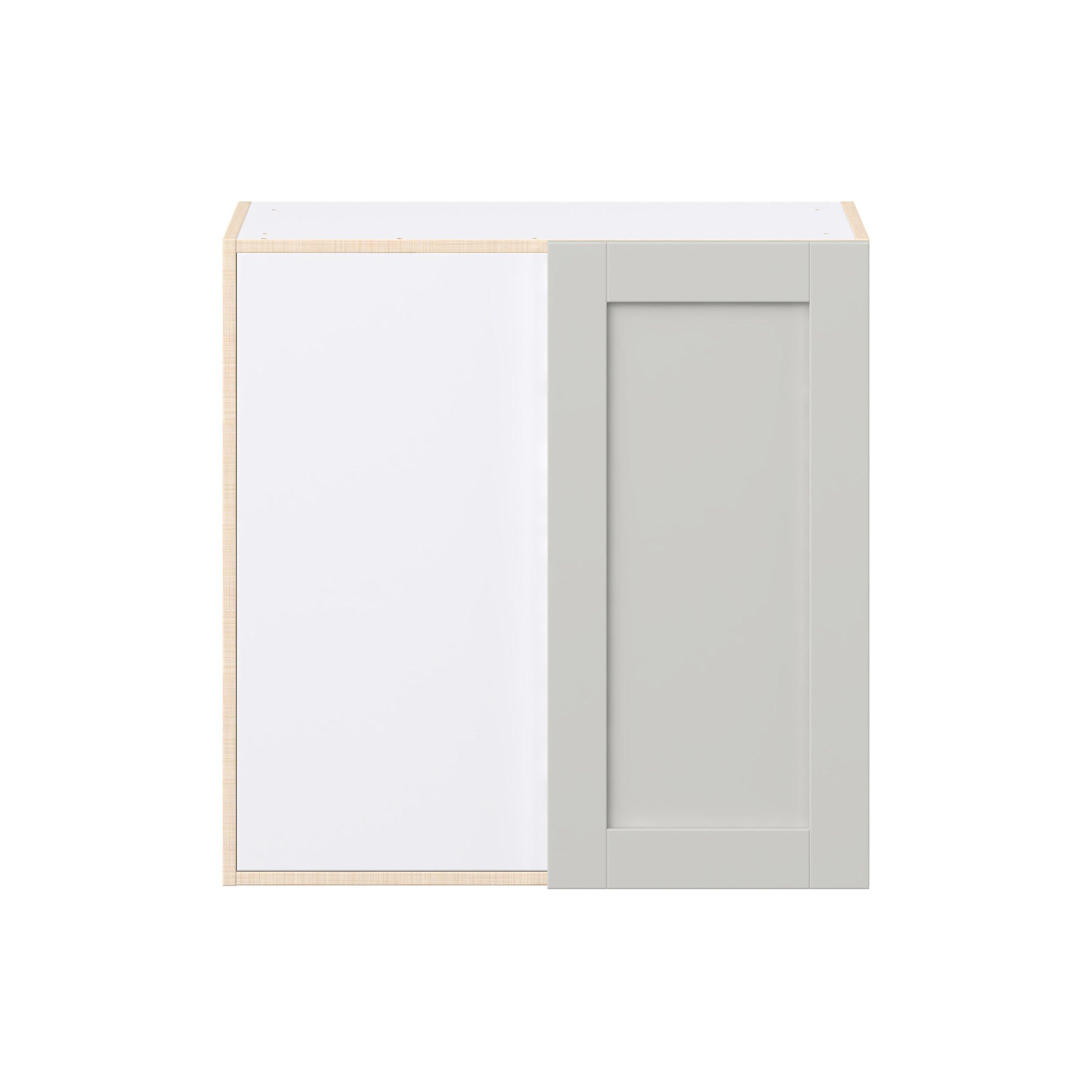 Summerhill 30 in. Light Gray Left Blind Corner Wall Cabinet