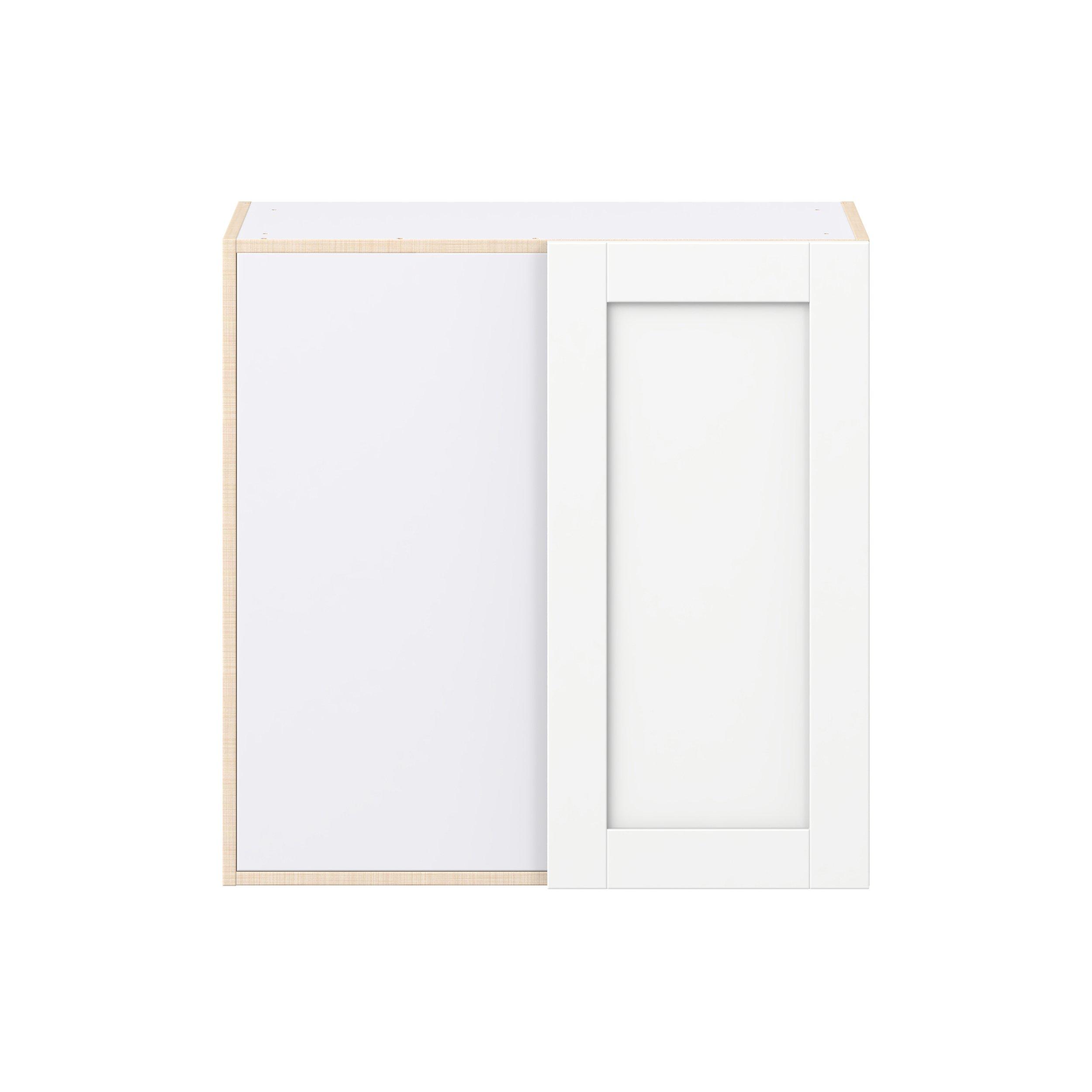 Summerhill 30 in. Bright White Left Blind Corner Wall Cabinet