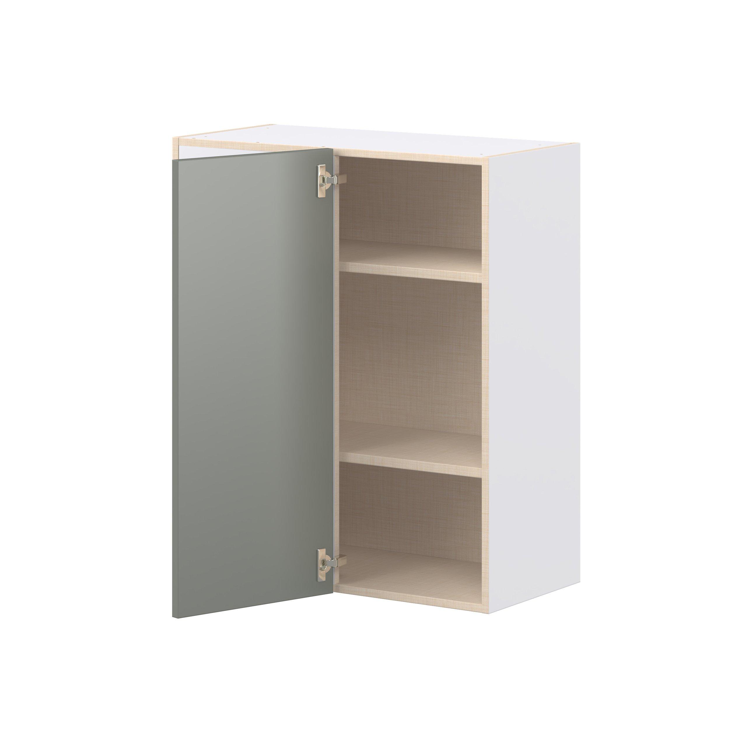 Linden 30 in. Painted Moss Green Left Blind Corner Wall Cabinet