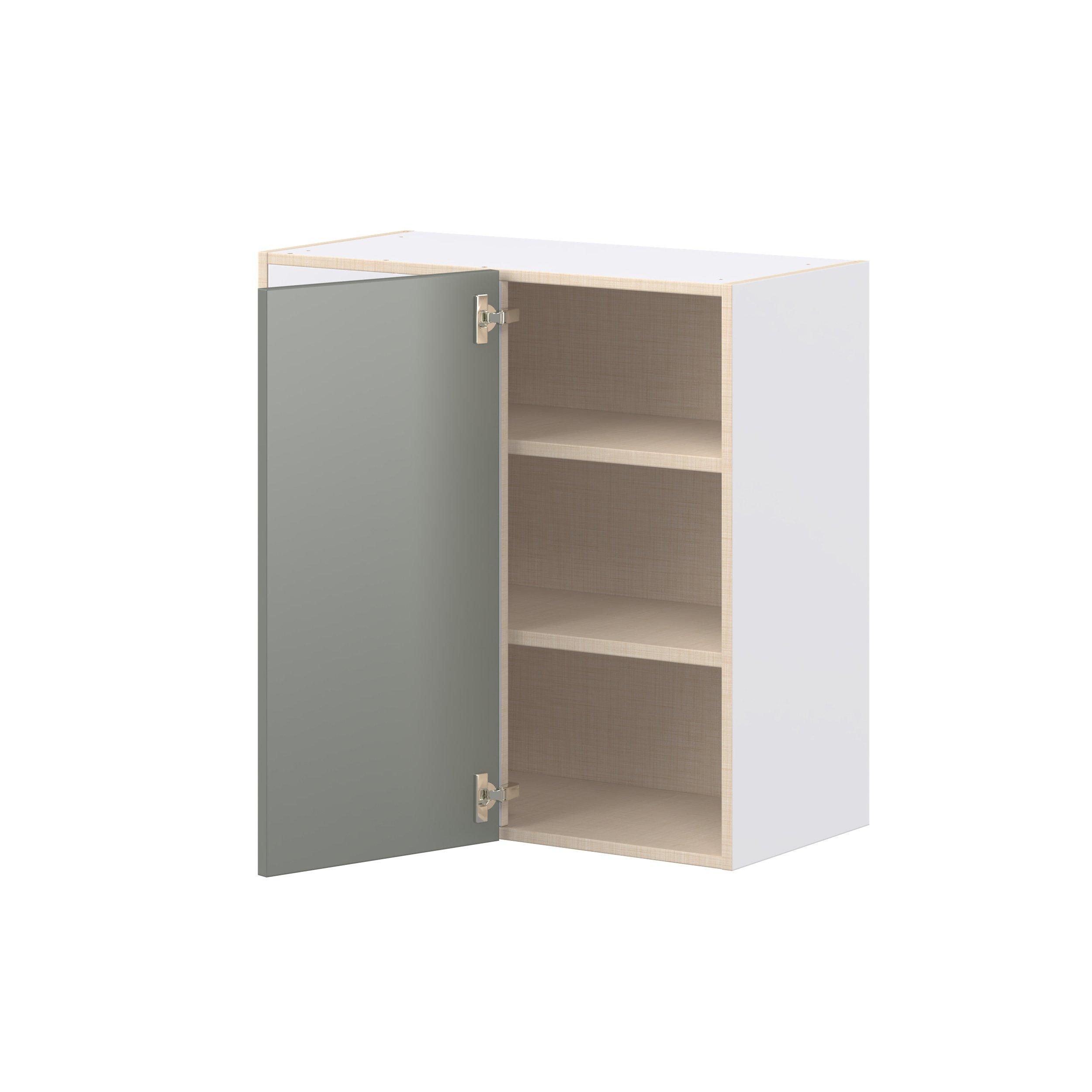 Linden 30 in. Painted Moss Green Left Blind Corner Wall Cabinet