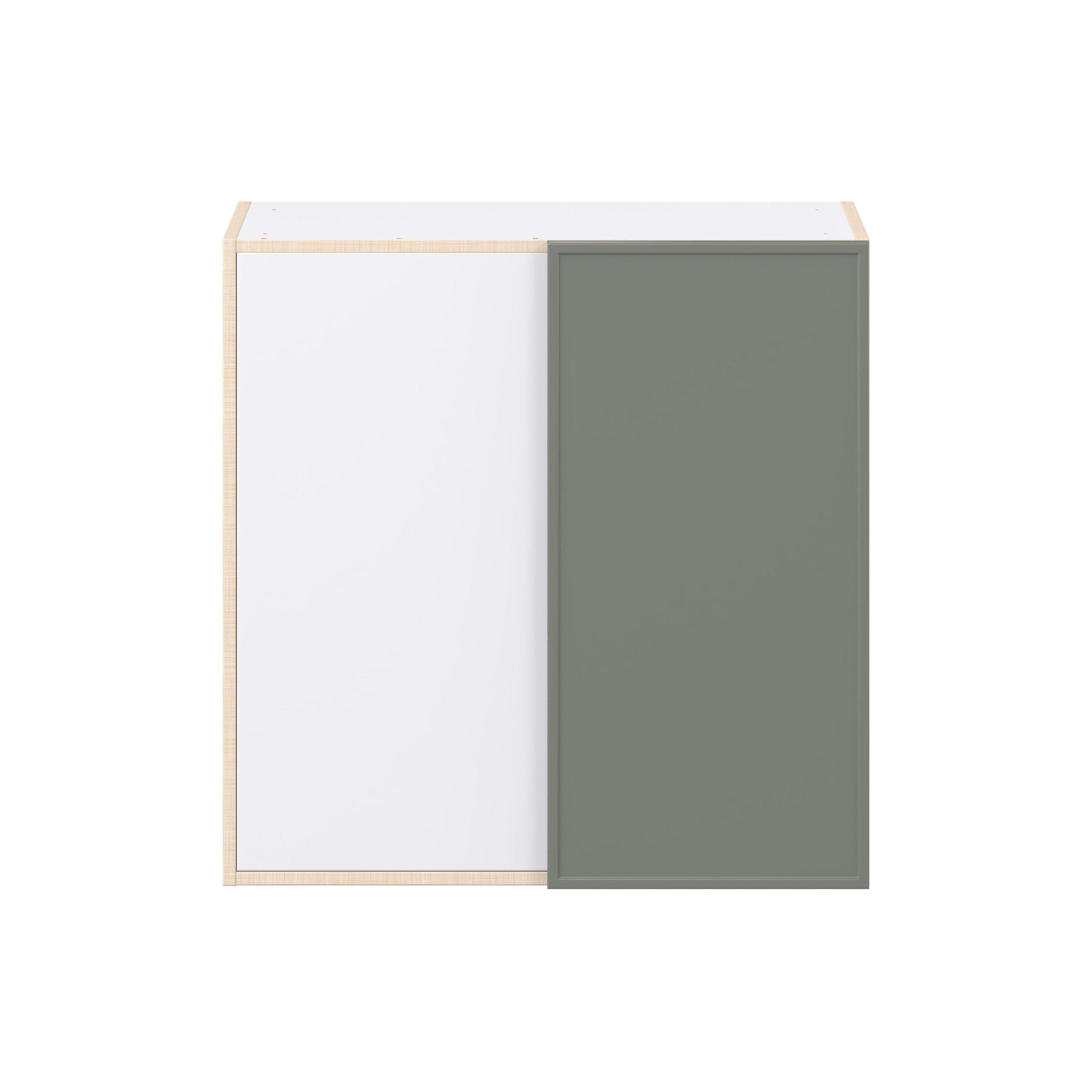 Linden 30 in. Painted Moss Green Left Blind Corner Wall Cabinet