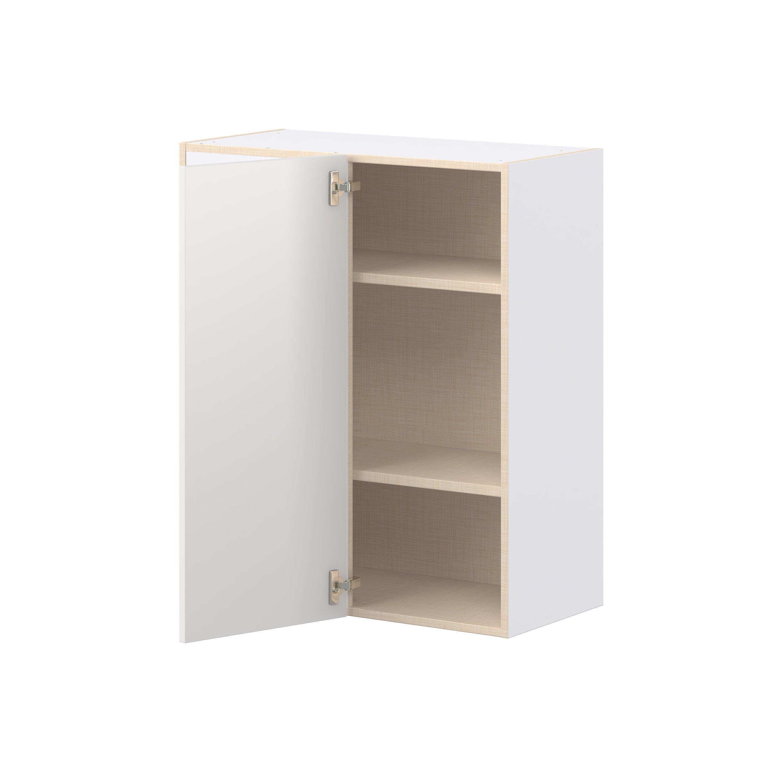 Candler 30 in. Painted Warm White Left Blind Corner Wall Cabinet