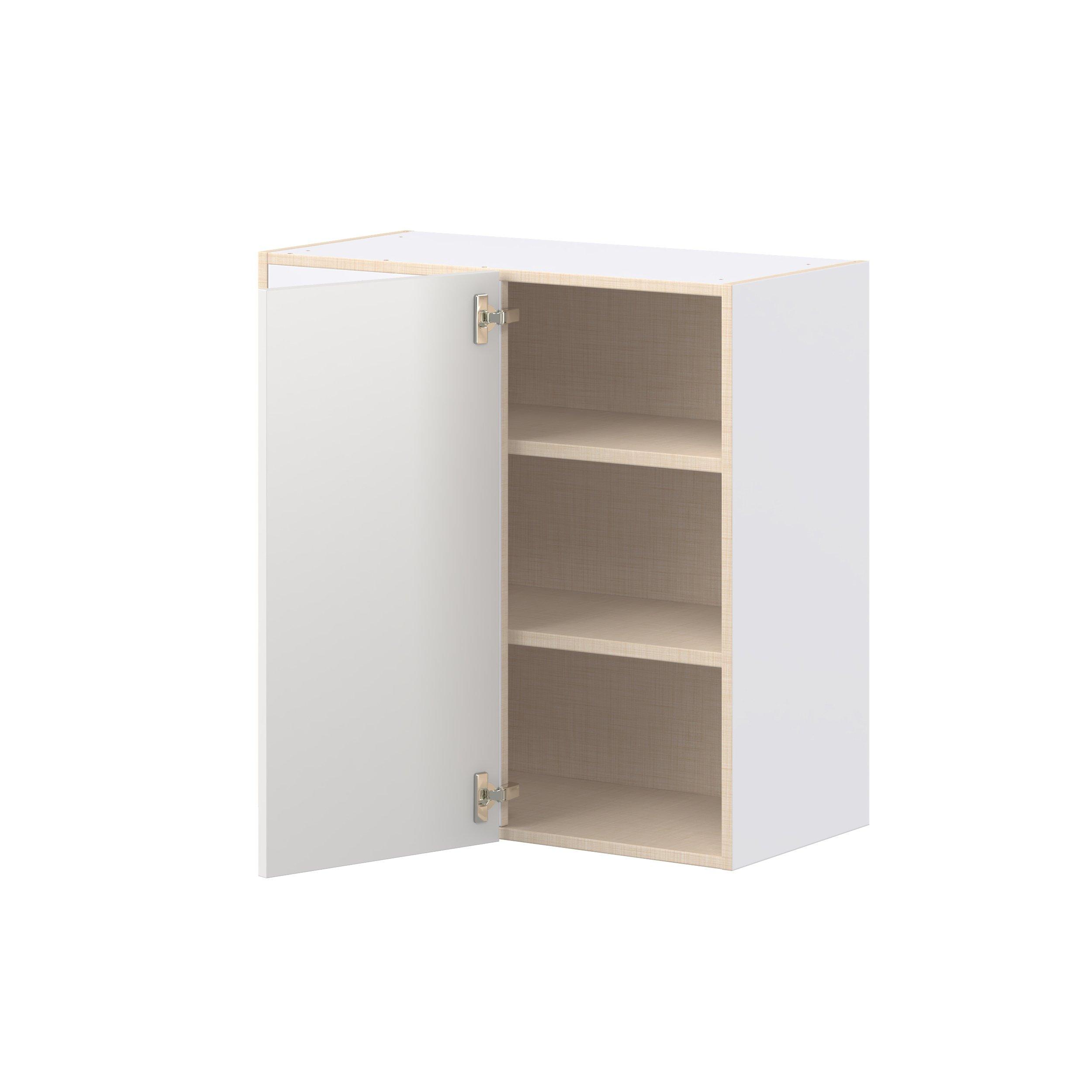 Candler 30 in. Painted Warm White Left Blind Corner Wall Cabinet
