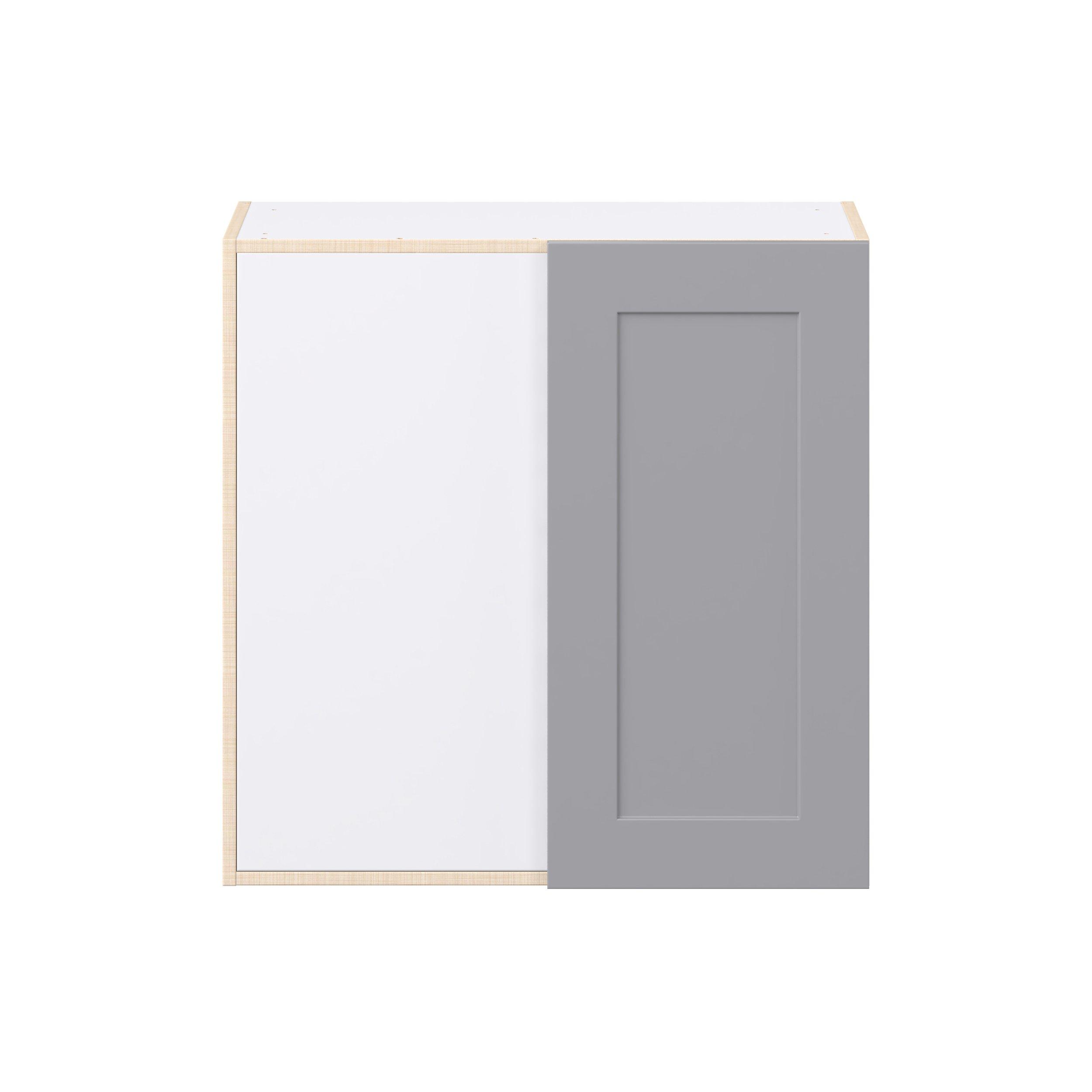Candler 30 in. Painted Slate Gray Left Blind Corner Wall Cabinet