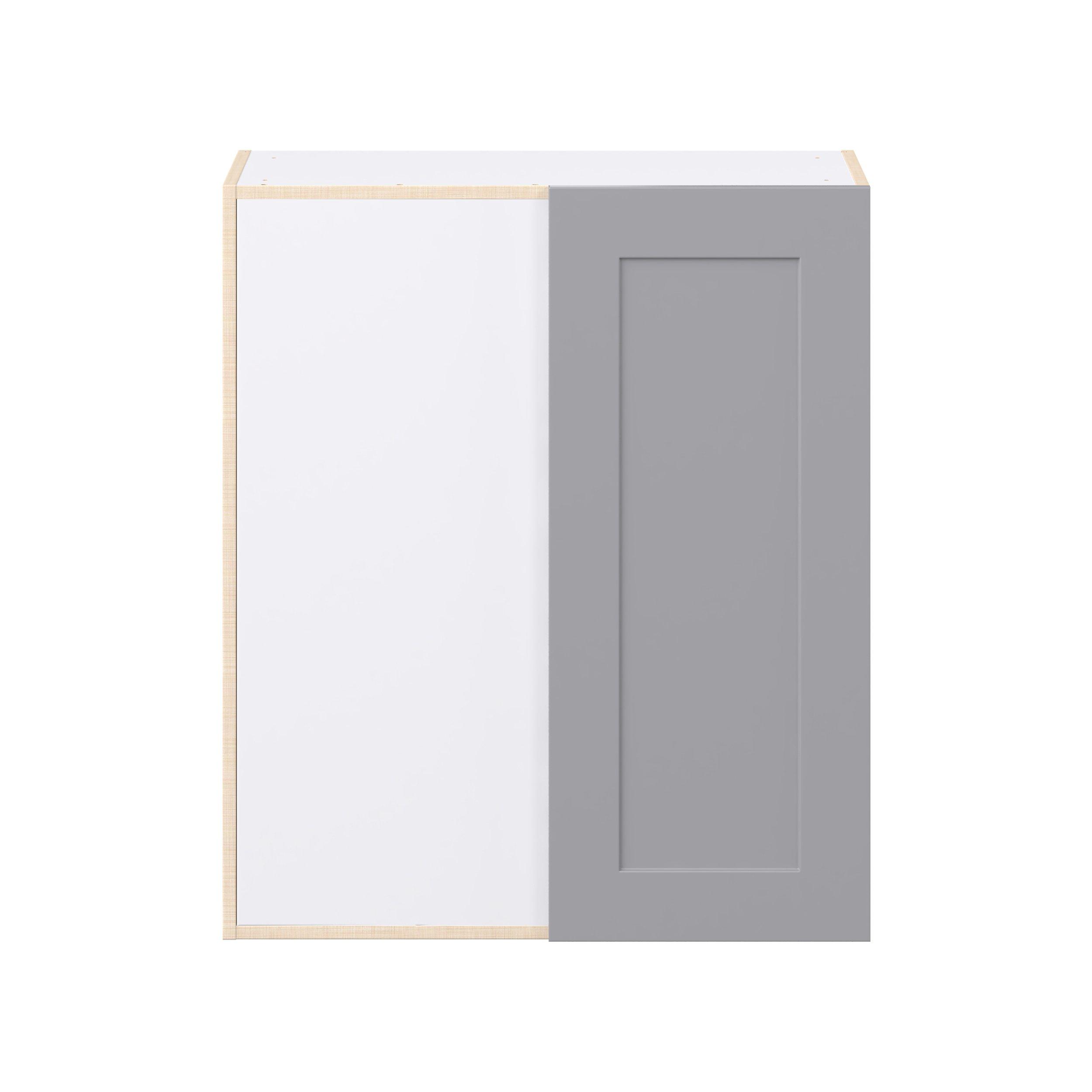 Candler 30 in. Painted Slate Gray Left Blind Corner Wall Cabinet