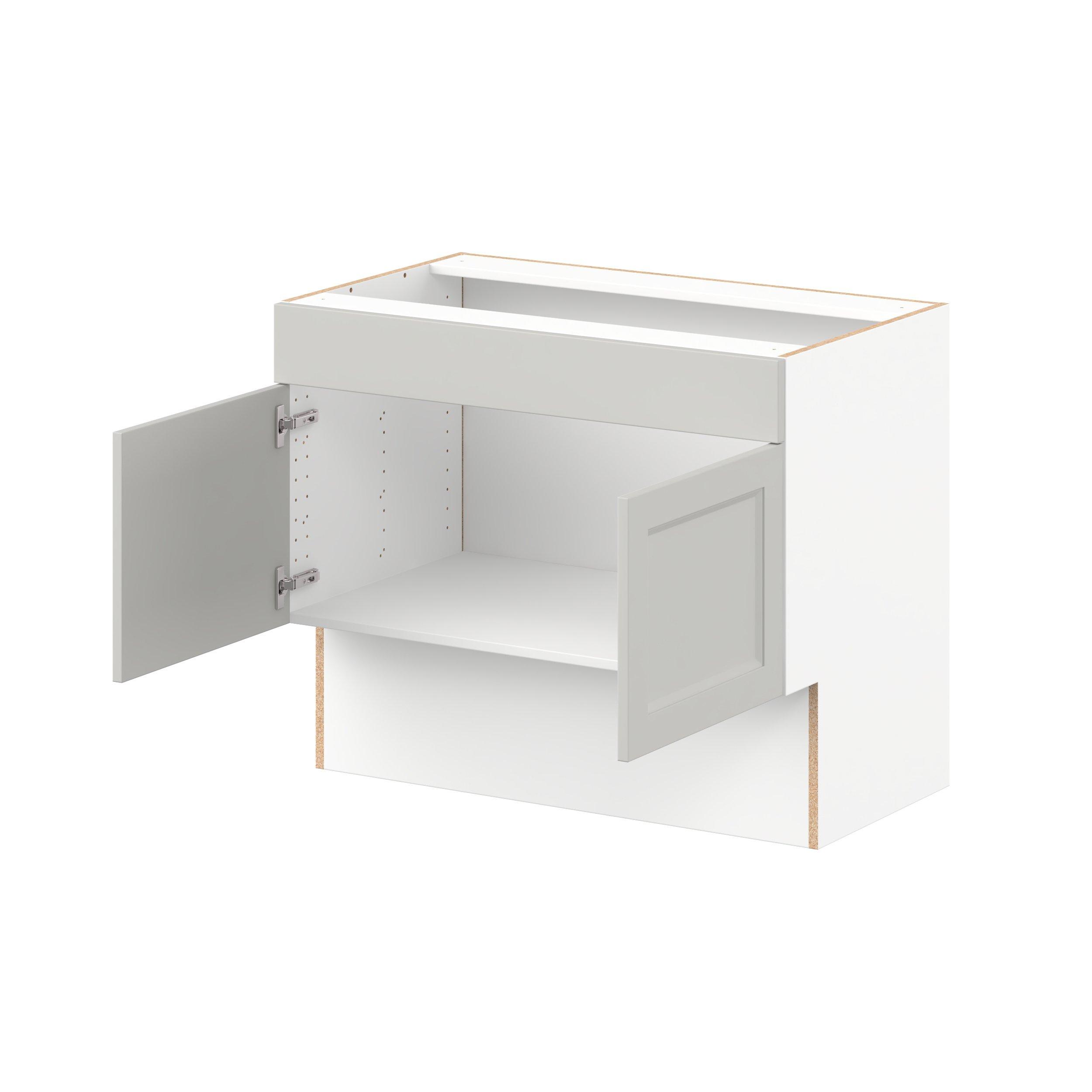 Lenox 36 in. Painted Light Gray Vanity Sink Base Cabinet with Removable Front  - ADA