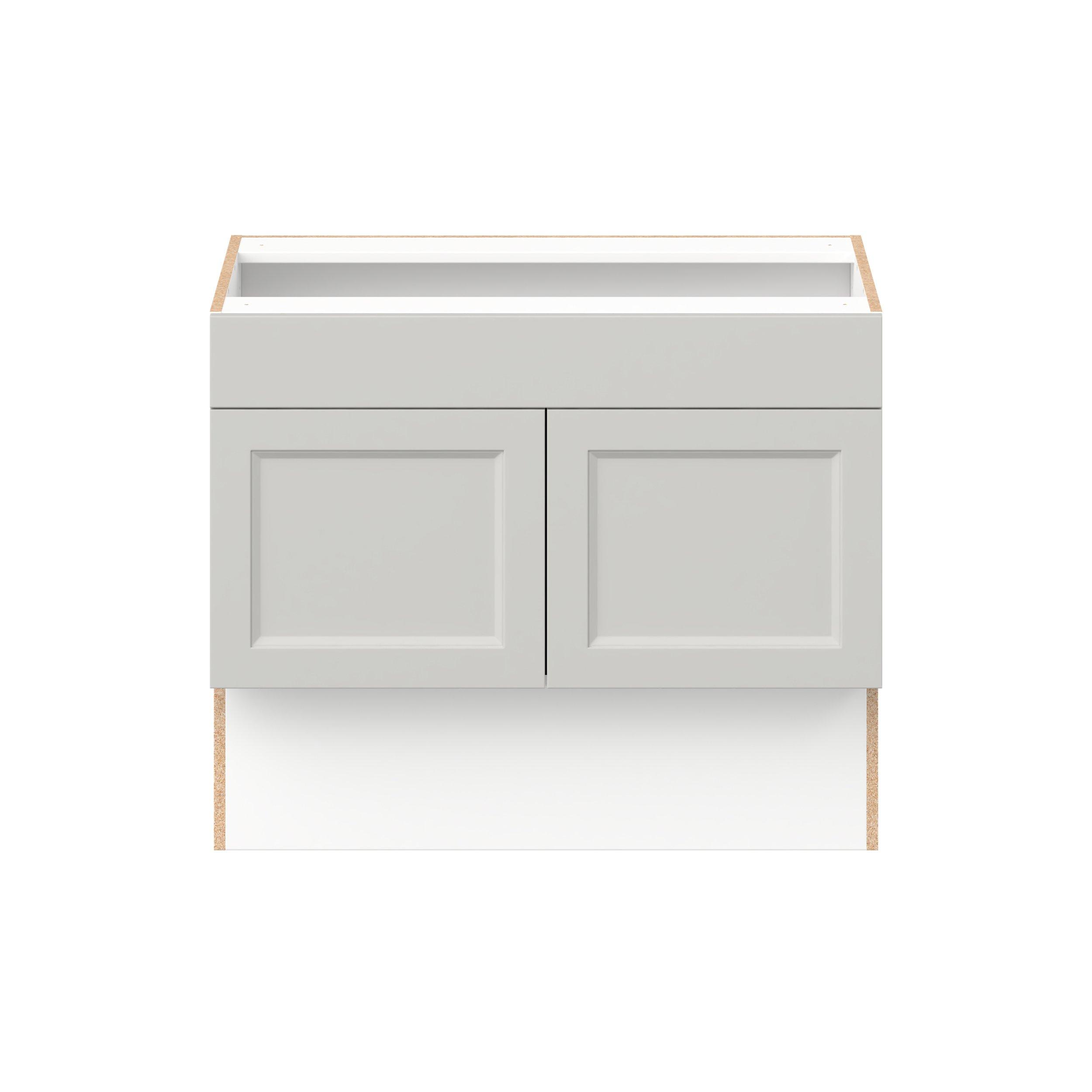 Lenox 36 in. Painted Light Gray Vanity Sink Base Cabinet with Removable Front  - ADA
