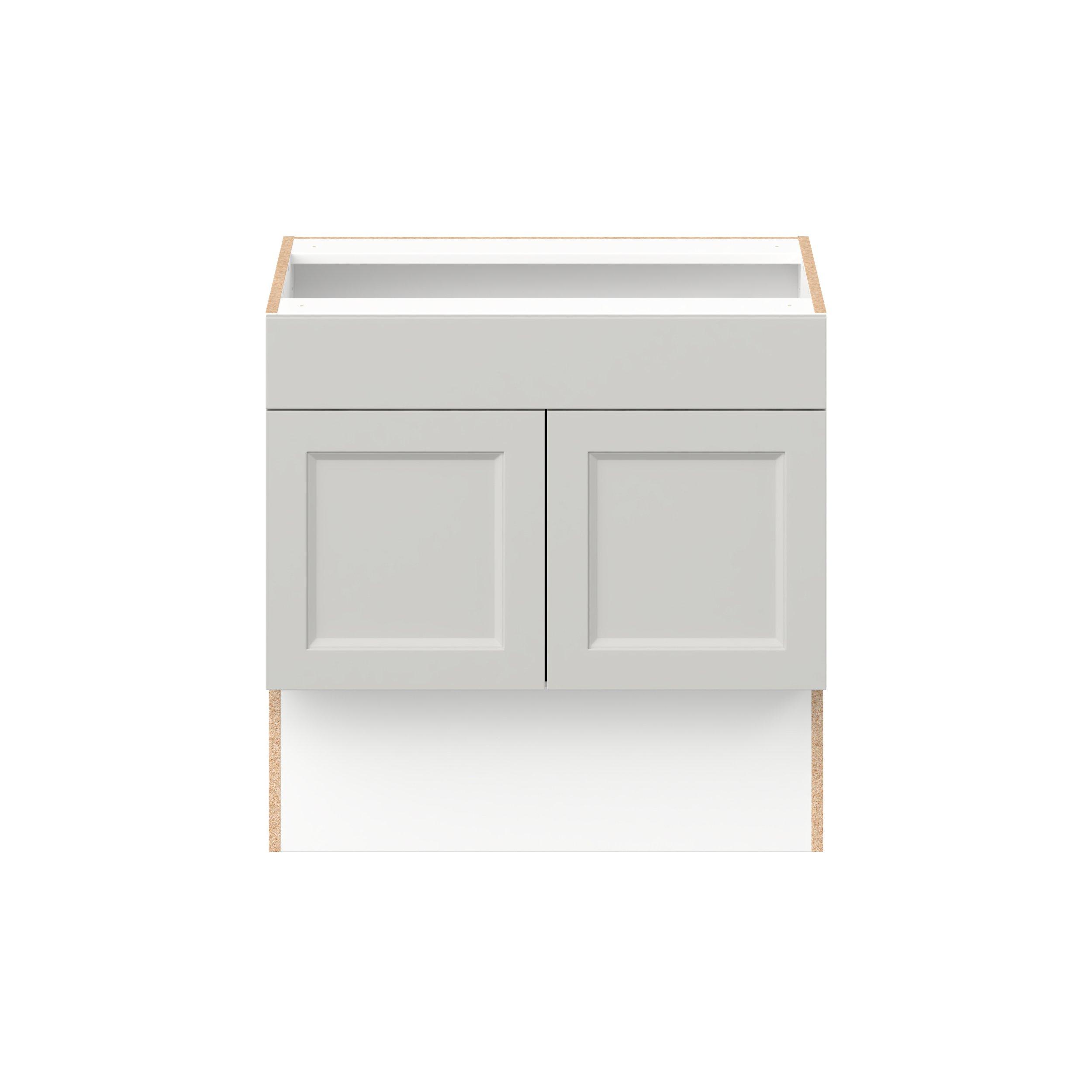 Lenox 30 in. Painted Light Gray Vanity Sink Base Cabinet with False Front  - ADA