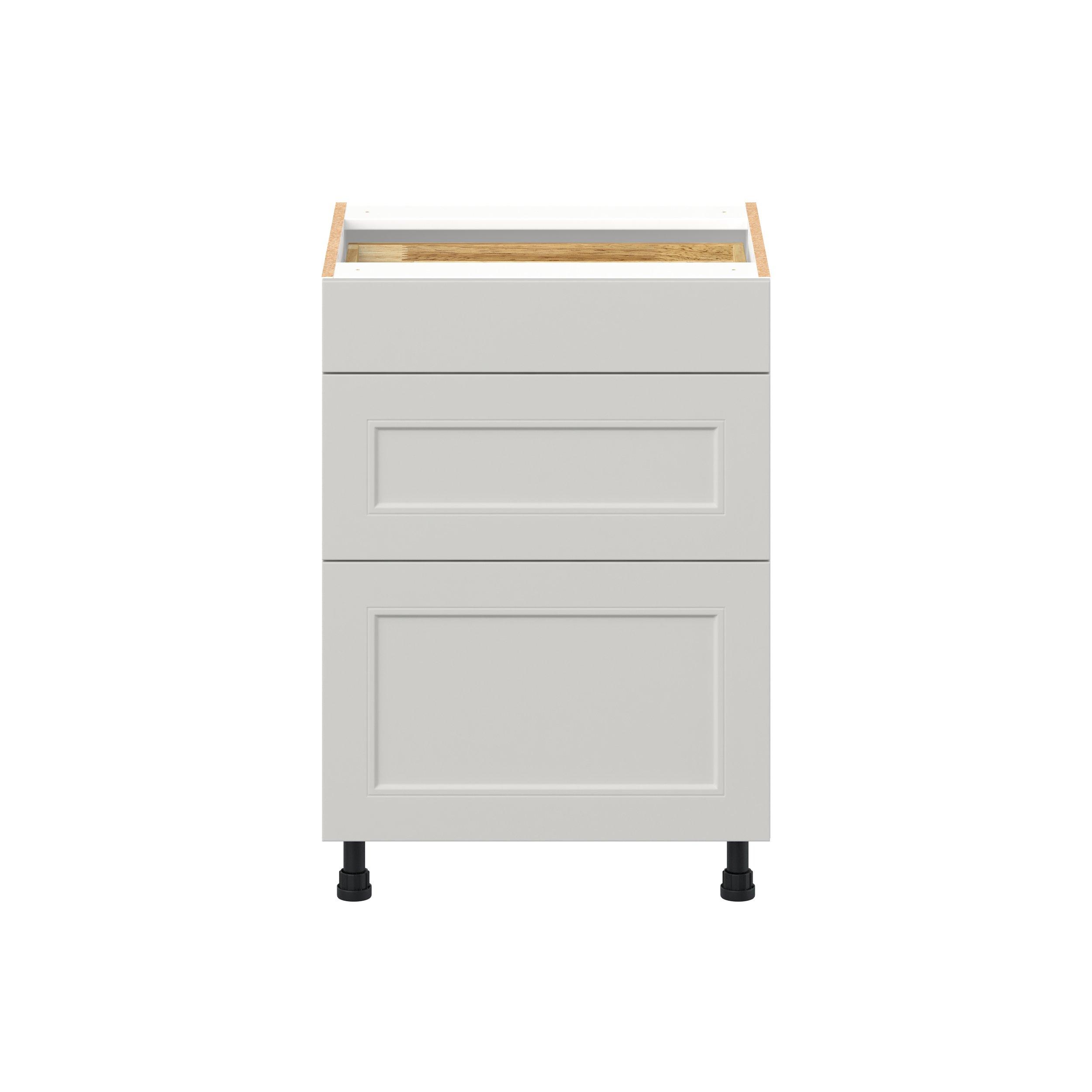 Lenox 24 in. Painted Light Gray Vanity Drawer Base Cabinet - ADA