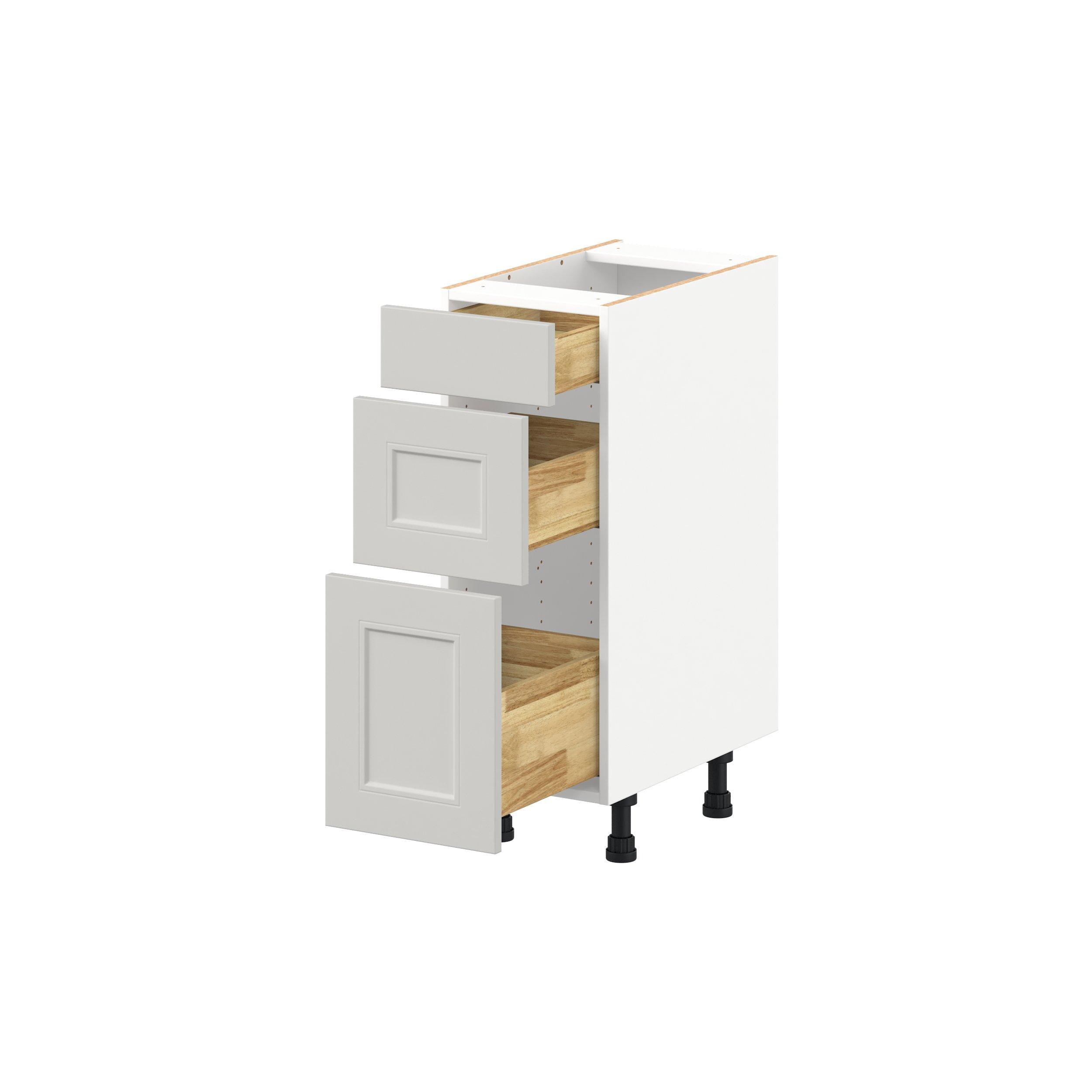 Lenox 12 in. Painted Light Gray Vanity Drawer Base Cabinet - ADA