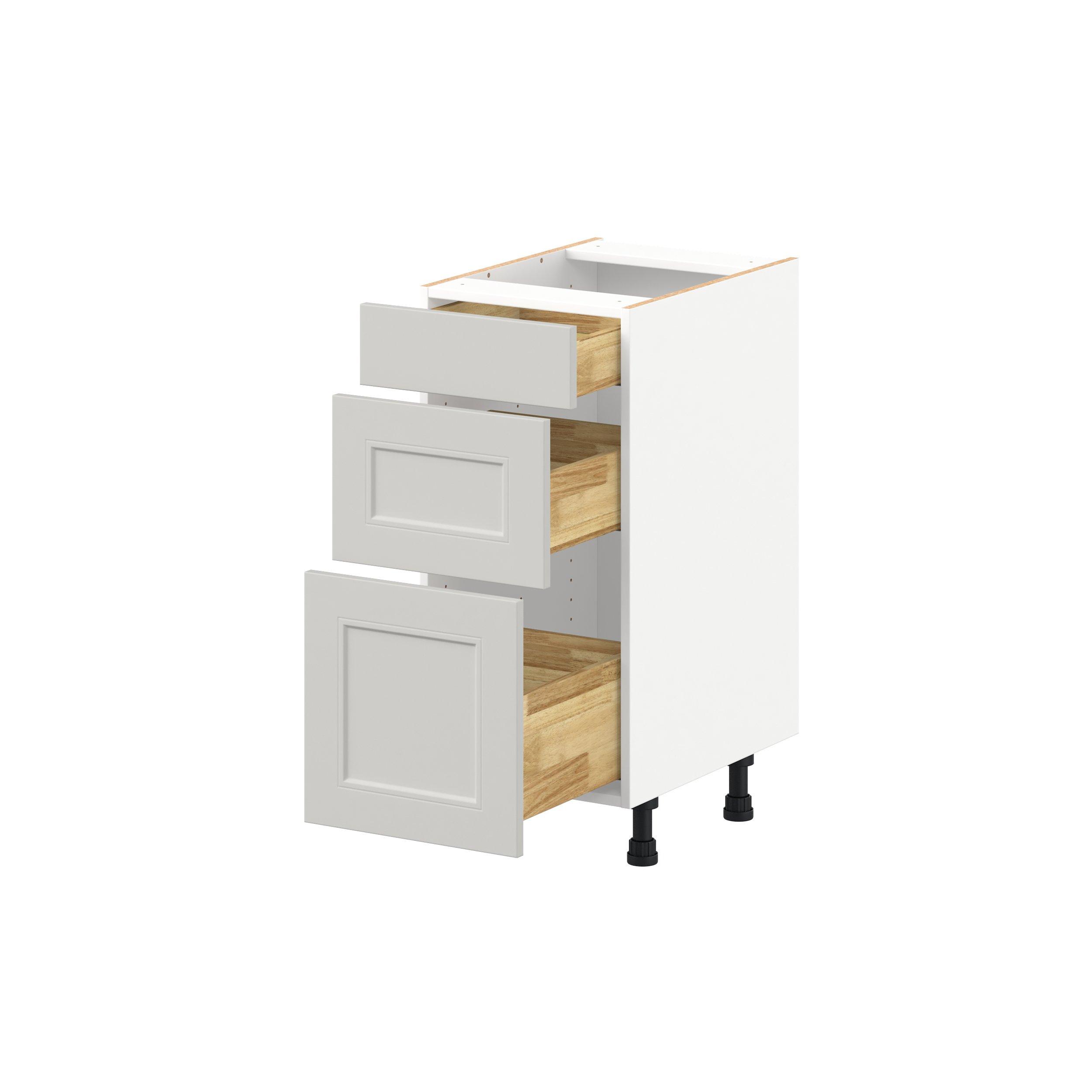 Lenox 15 in. Painted Light Gray Vanity Drawer Base Cabinet - ADA