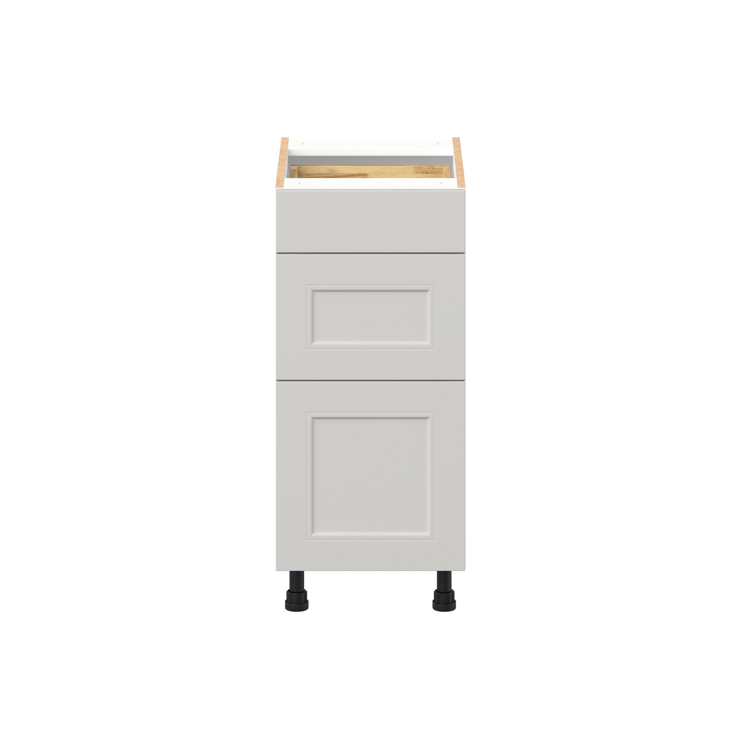 Lenox 15 in. Painted Light Gray Vanity Drawer Base Cabinet - ADA
