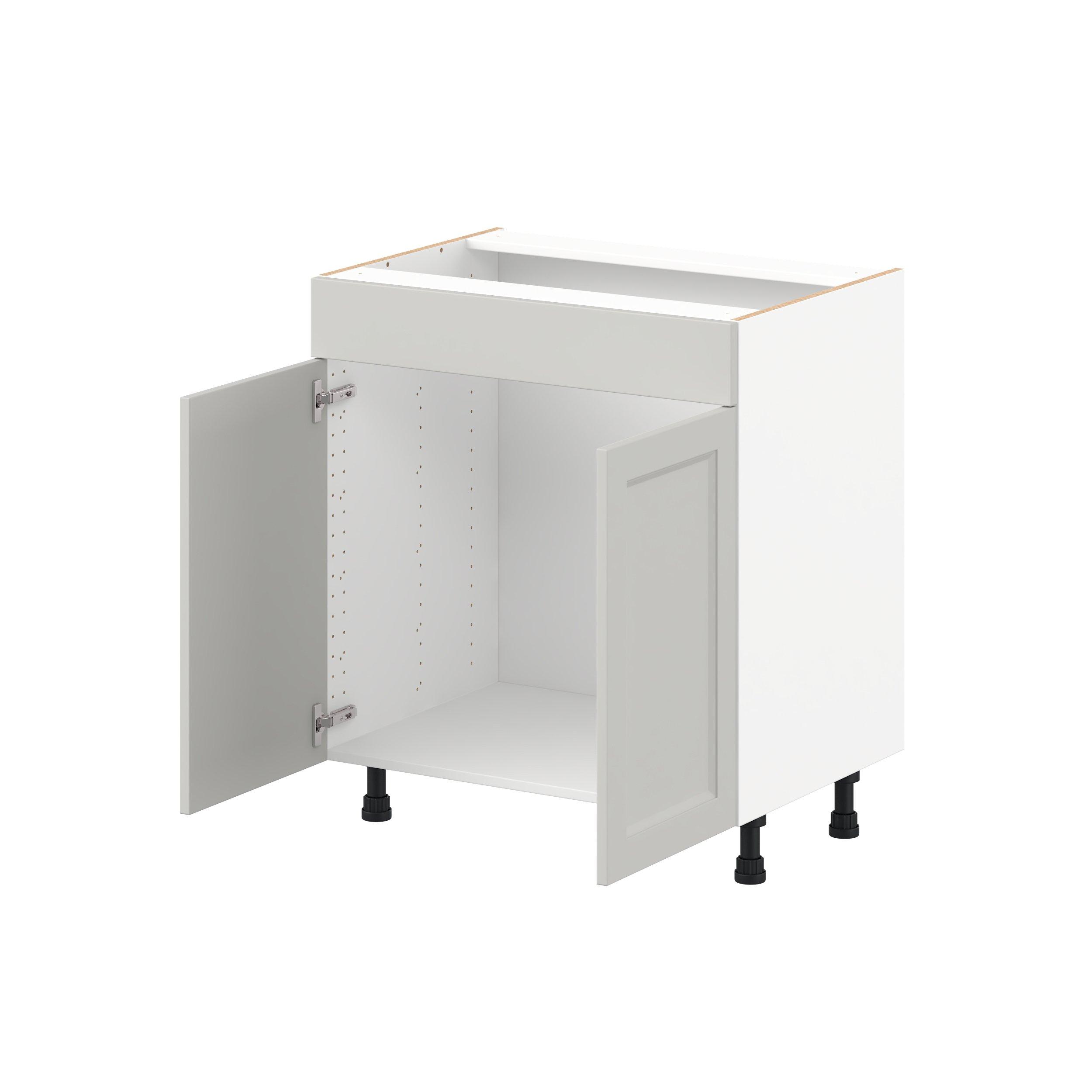 Lenox 30 in. Painted Light Gray Vanity Sink Base Cabinet with False Front  - ADA