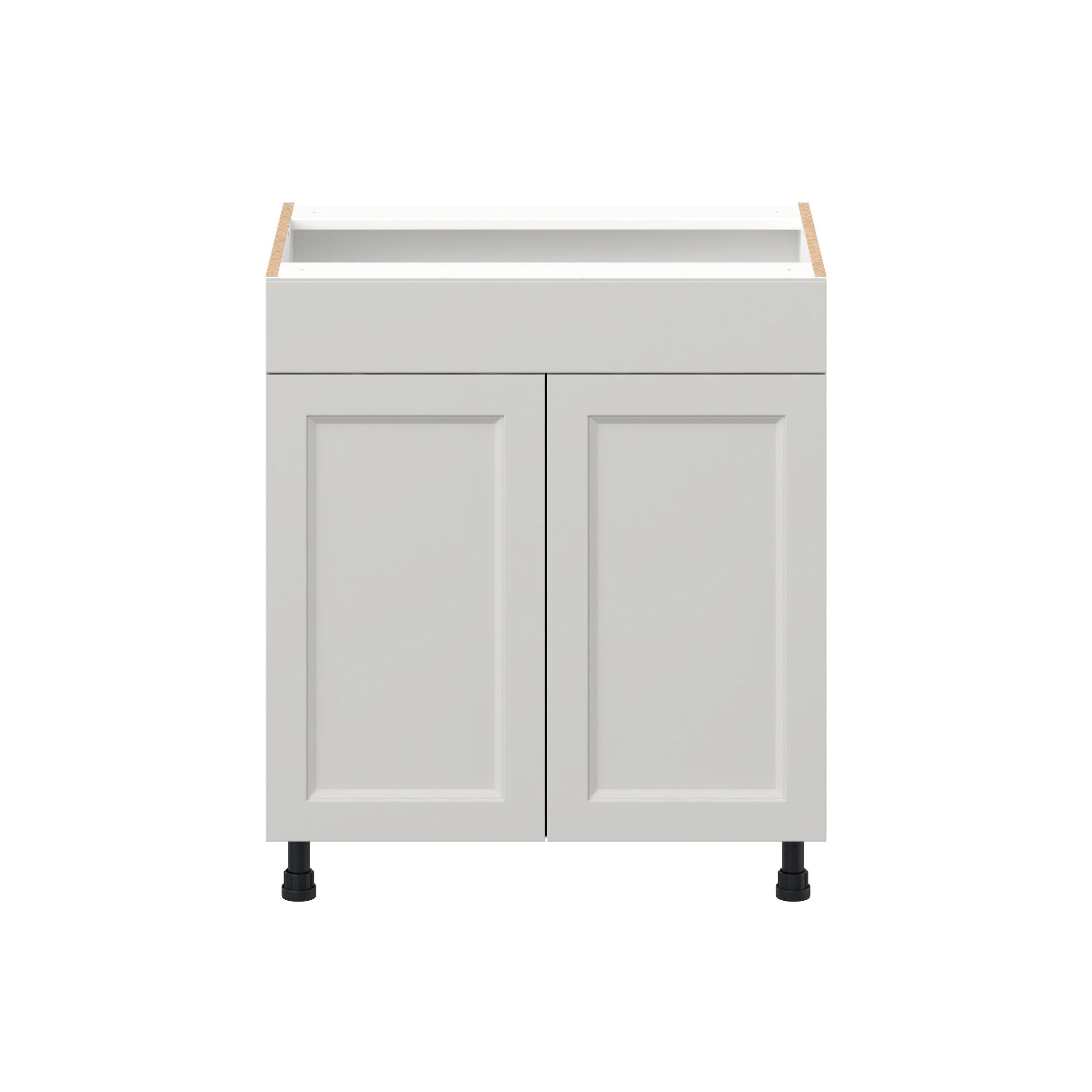 Lenox 30 in. Painted Light Gray Vanity Sink Base Cabinet with False Front