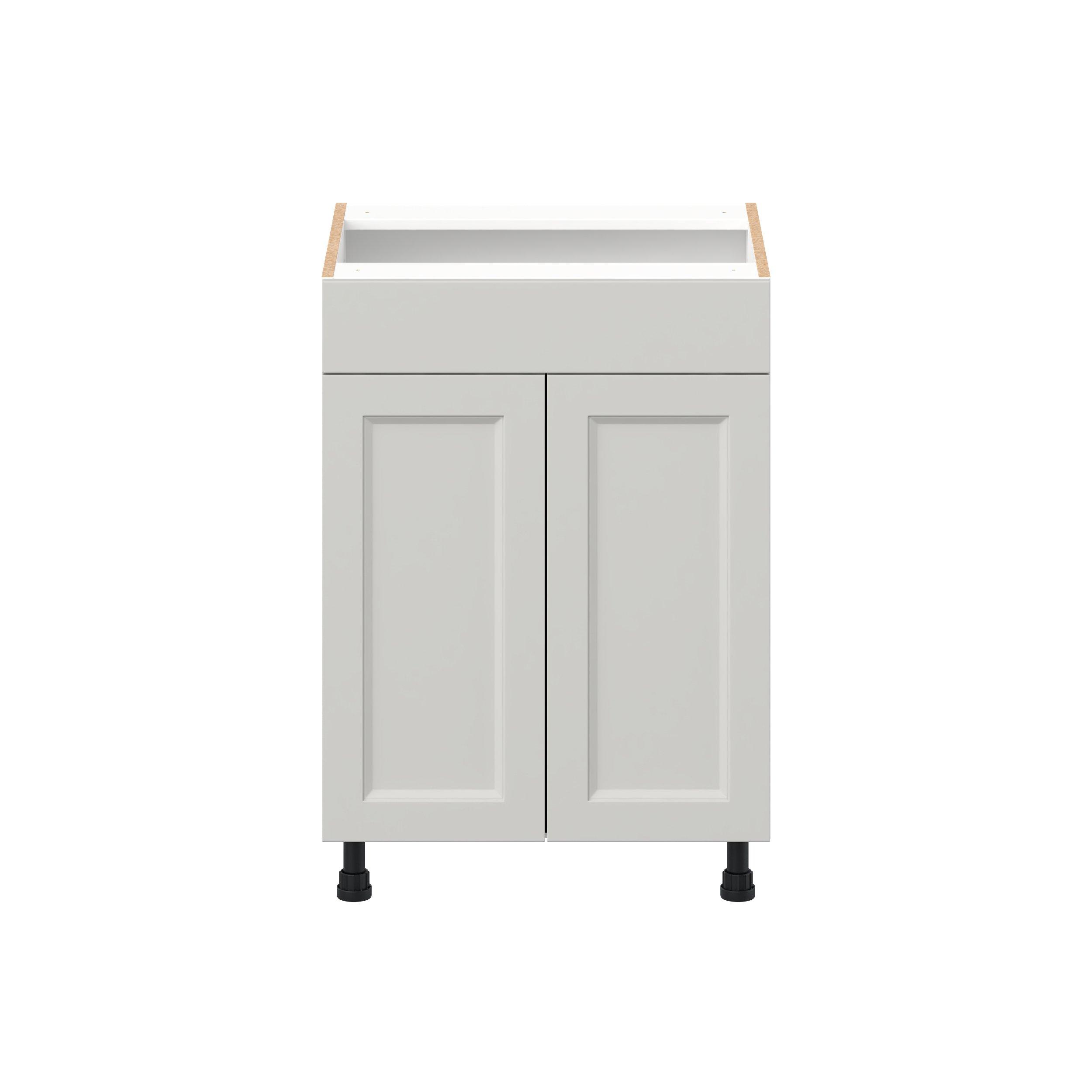 Lenox 24 in. Painted Light Gray Vanity Sink Base Cabinet with False Front