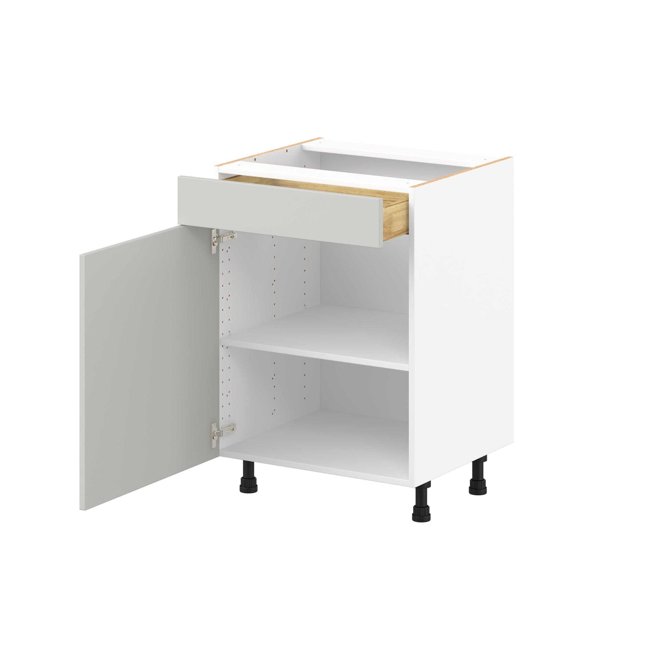 Lenox 24 in. Painted Light Gray Vanity Door and Drawer Base Cabinet - ADA