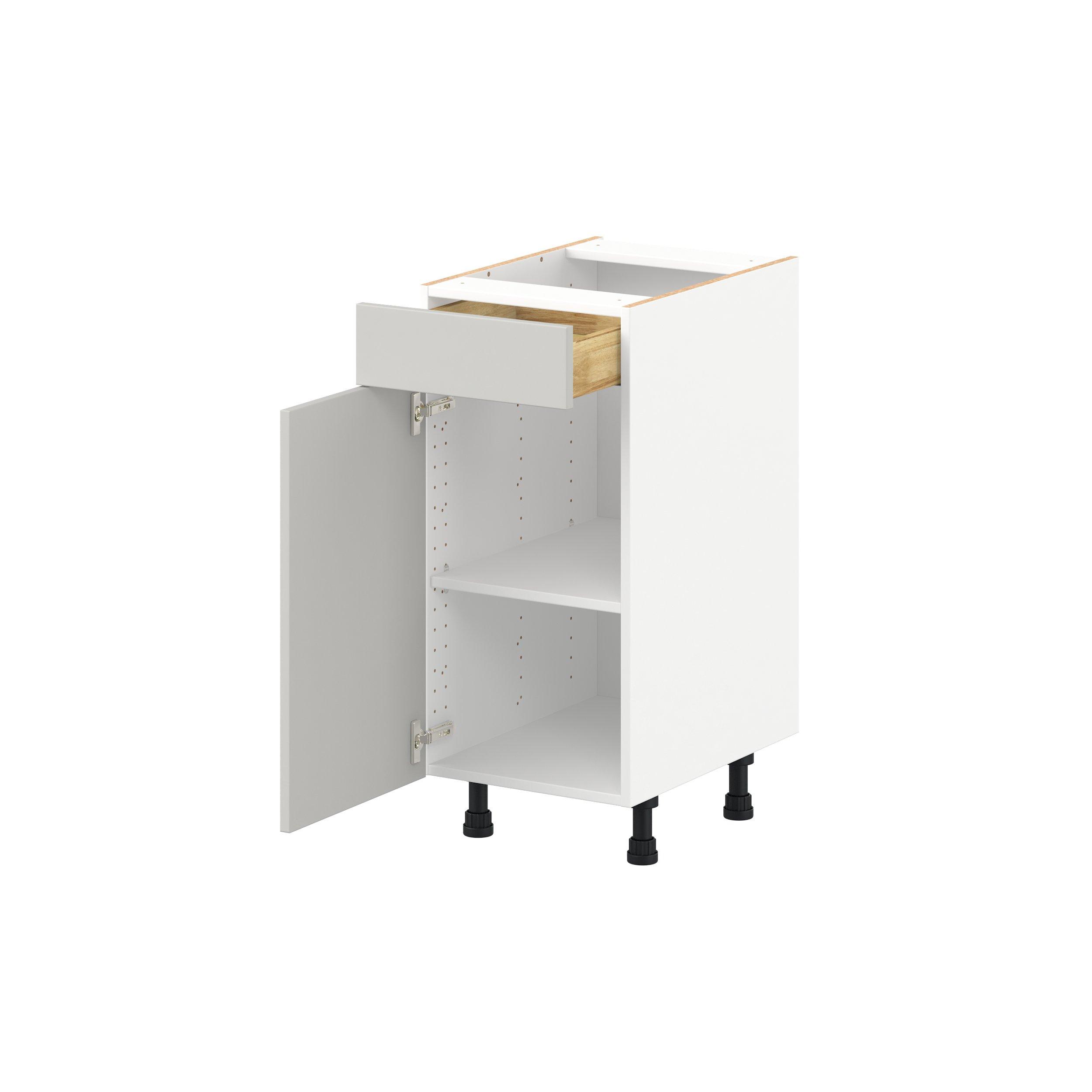 Lenox 15 in. Painted Light Gray Vanity Door and Drawer Base Cabinet - ADA