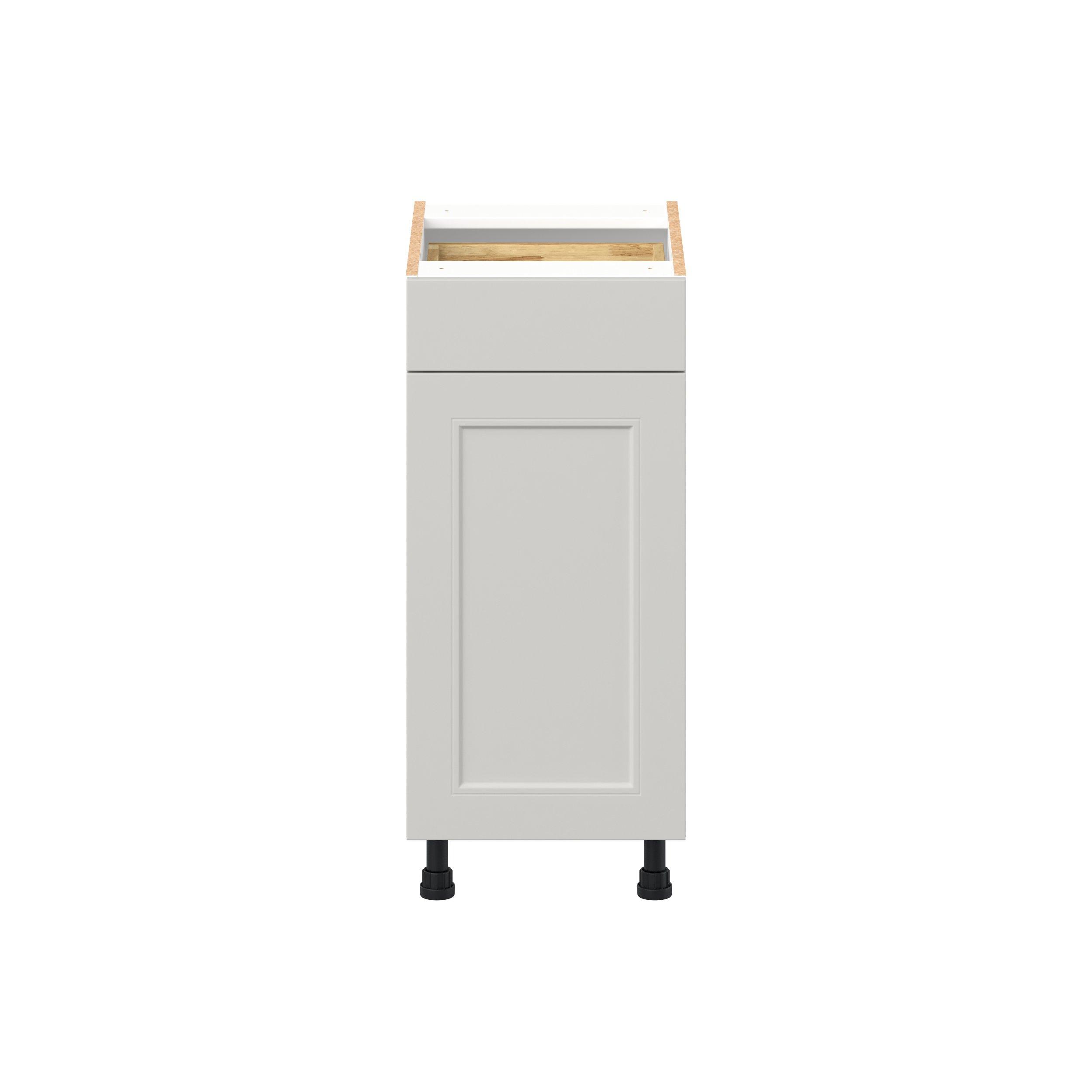 Lenox 15 in. Painted Light Gray Vanity Door and Drawer Base Cabinet