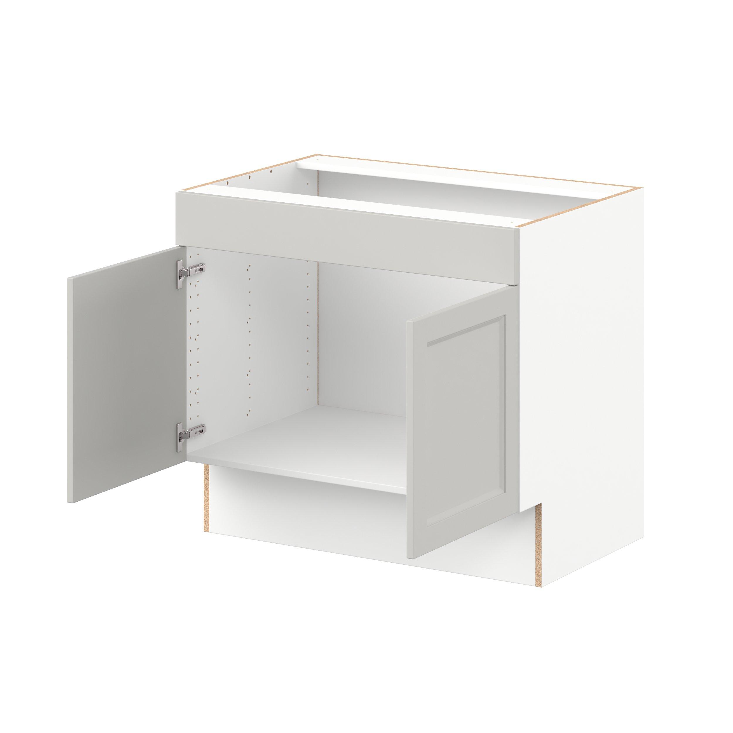 Lenox 36 in. Painted Light Gray Sink Base Cabinet with False Front - ADA