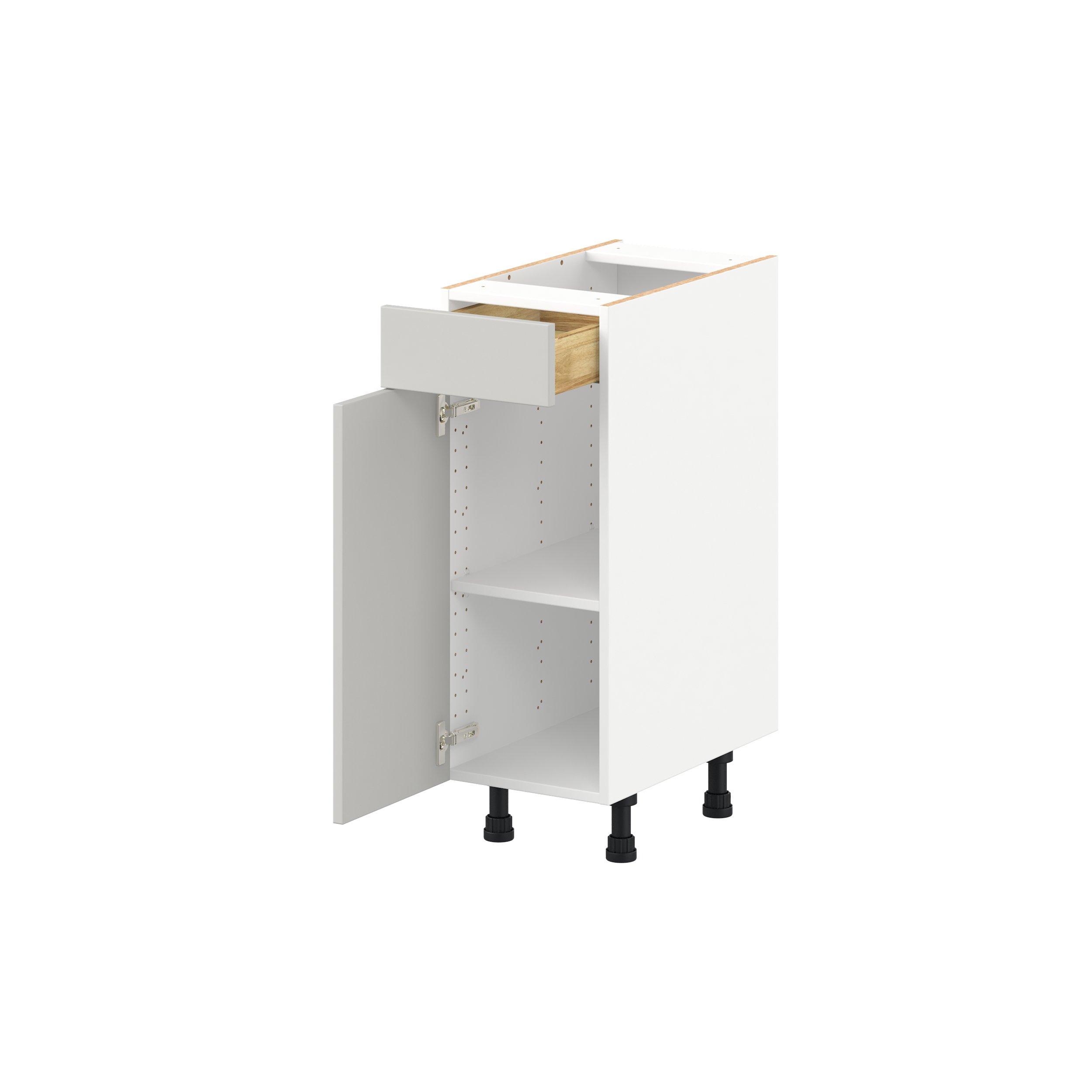 Lenox 12 in. Painted Light Gray Vanity Door and Drawer Base Cabinet - ADA