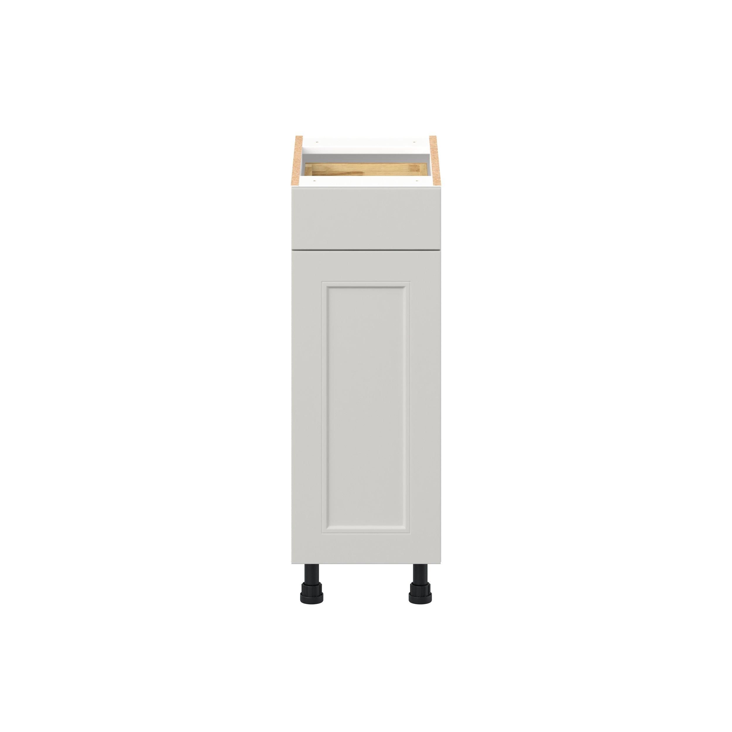 Lenox 12 in. Painted Light Gray Vanity Door and Drawer Base Cabinet