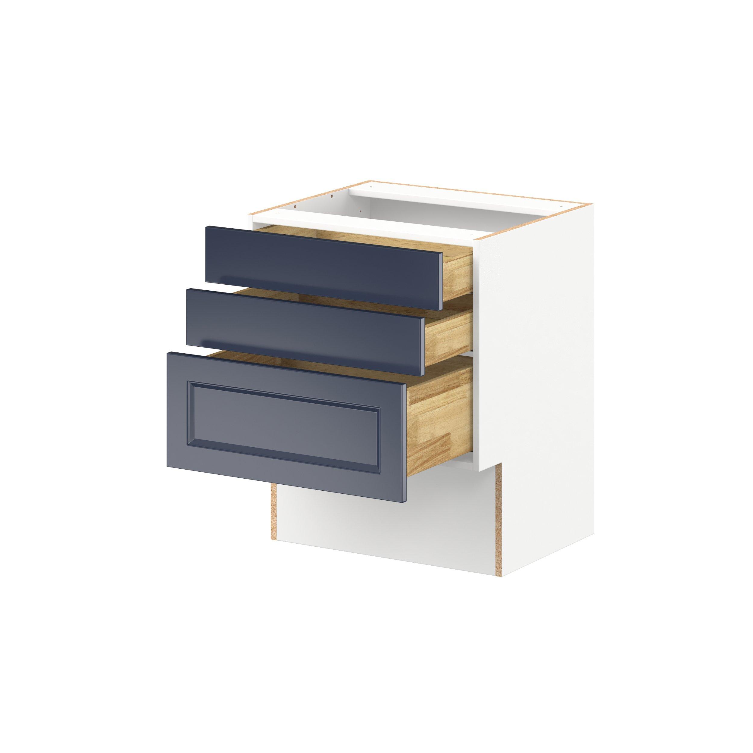 Peachtree 24 in. Painted Midnight Blue Vanity Drawer Base Cabinet
