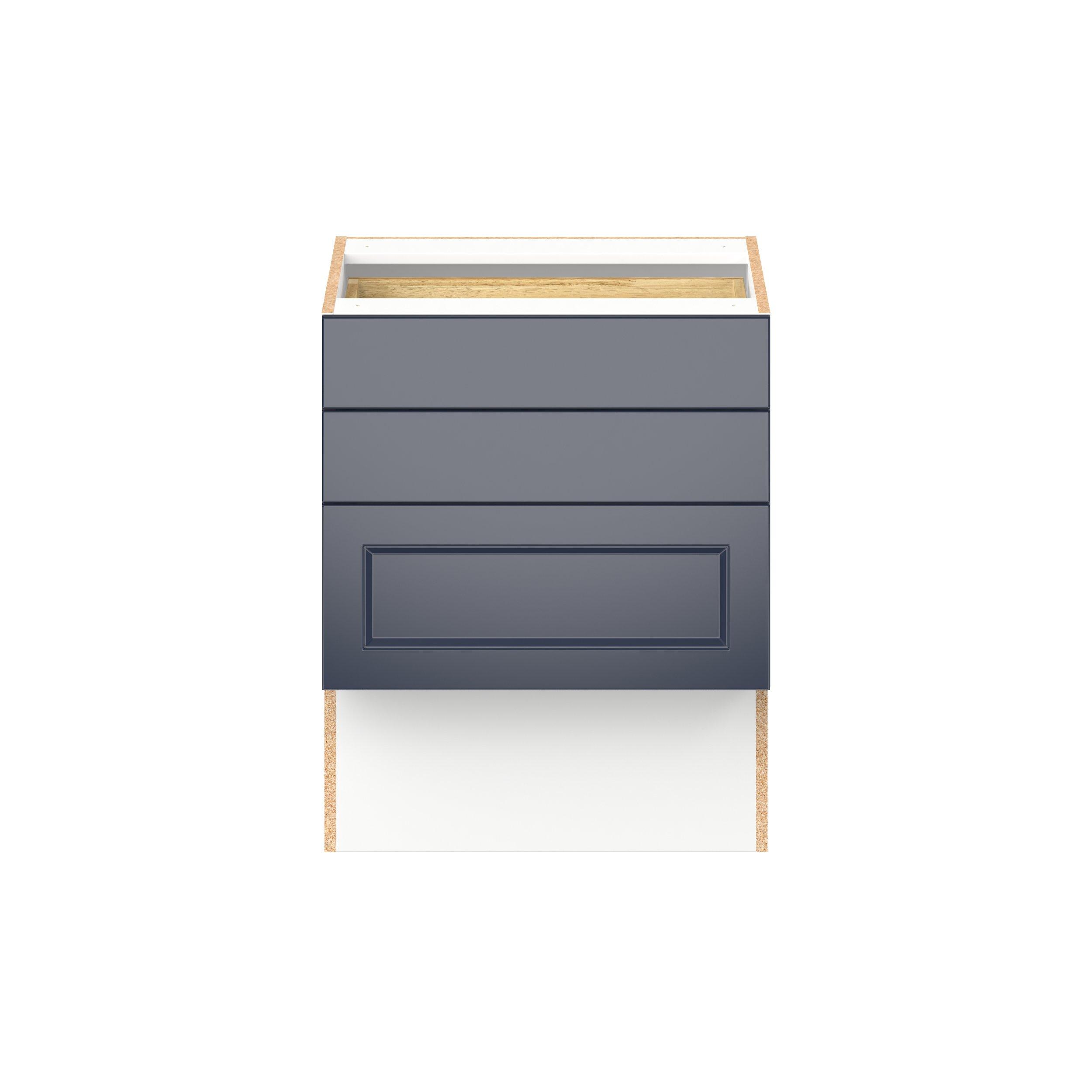 Peachtree 24 in. Painted Midnight Blue Vanity Drawer Base Cabinet