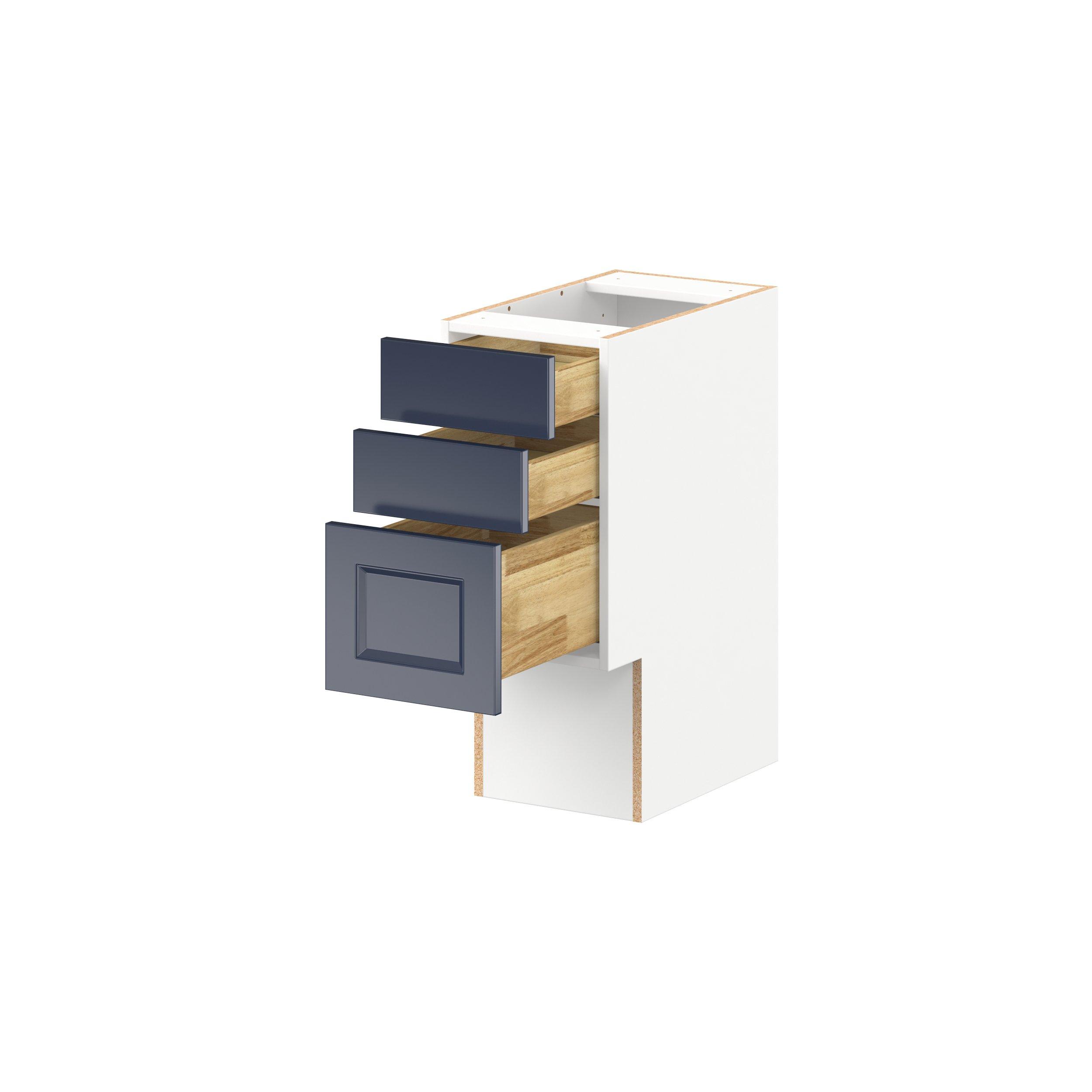 Peachtree 12 in. Painted Midnight Blue Vanity Drawer Base Cabinet