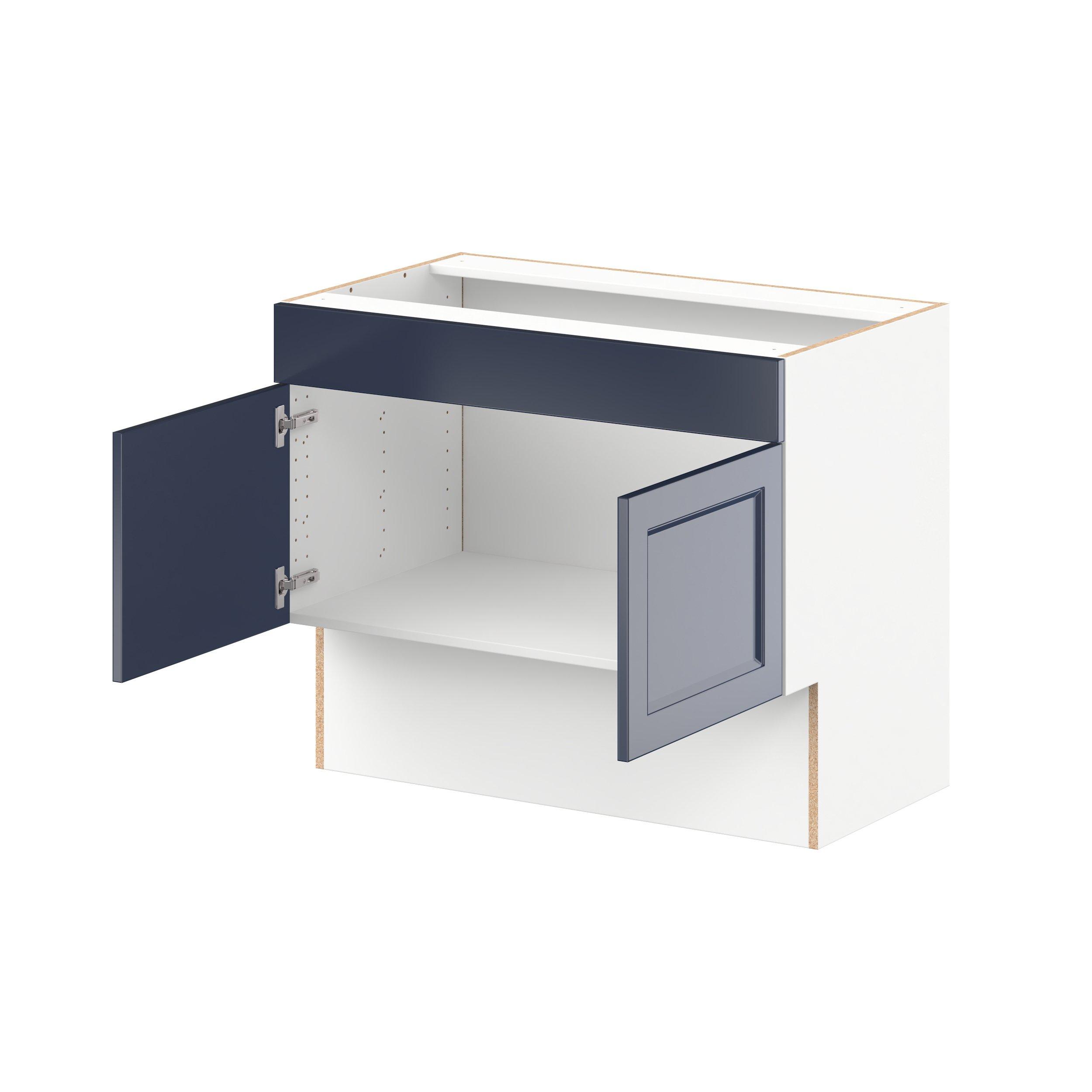 Peachtree 36 in. Painted Midnight Blue Vanity Sink Base Cabinet with Removable Front