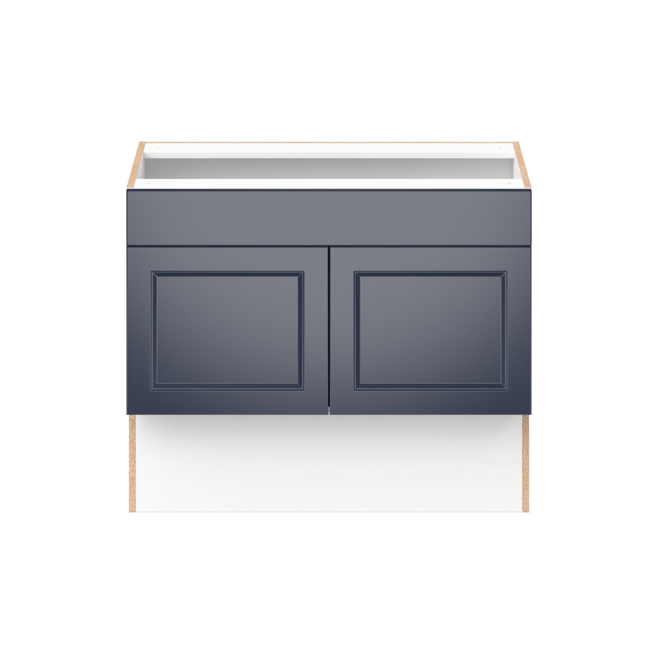 Peachtree 36 in. Painted Midnight Blue Vanity Sink Base Cabinet with Removable Front