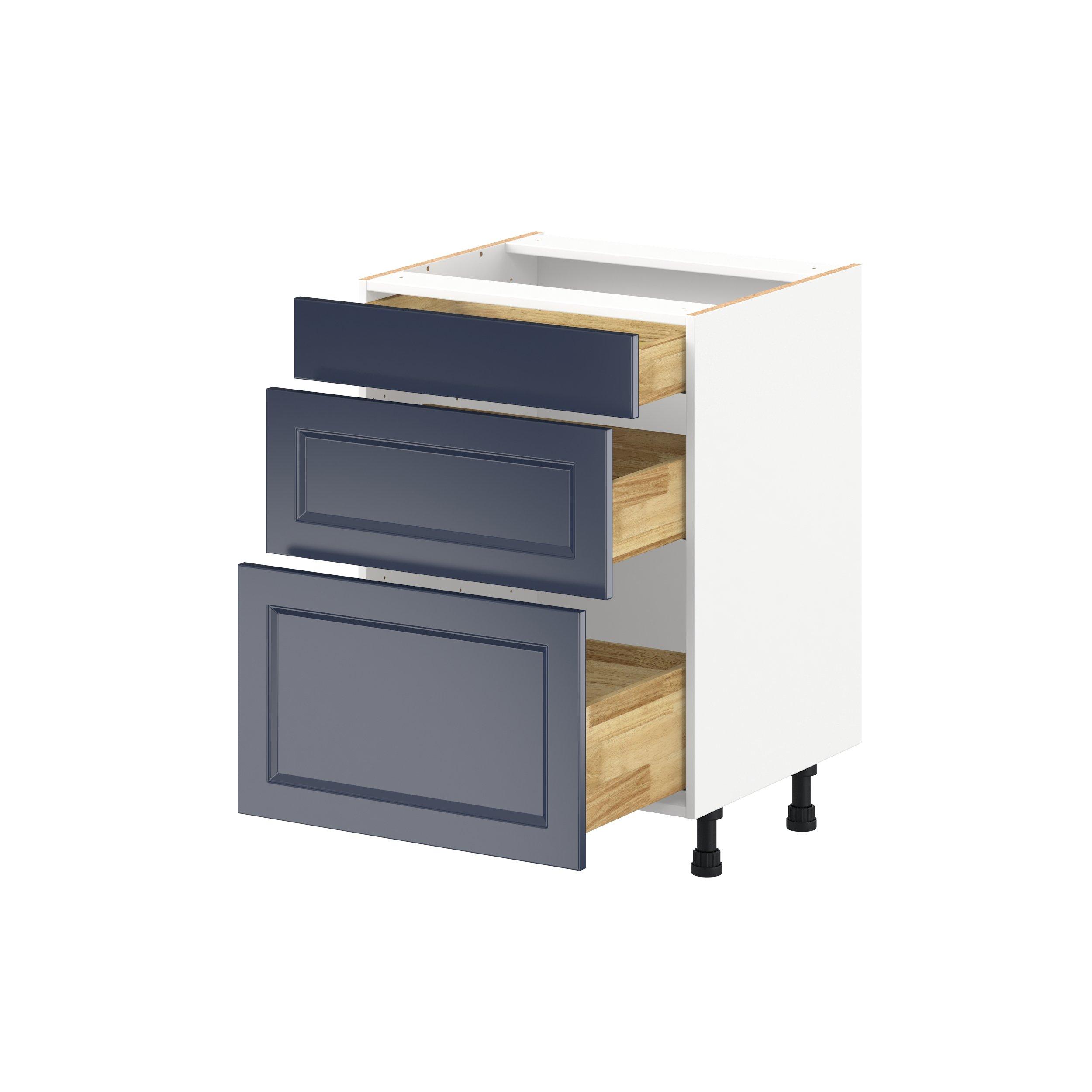 Peachtree 24 in. Painted Midnight Blue Vanity Drawer Base Cabinet