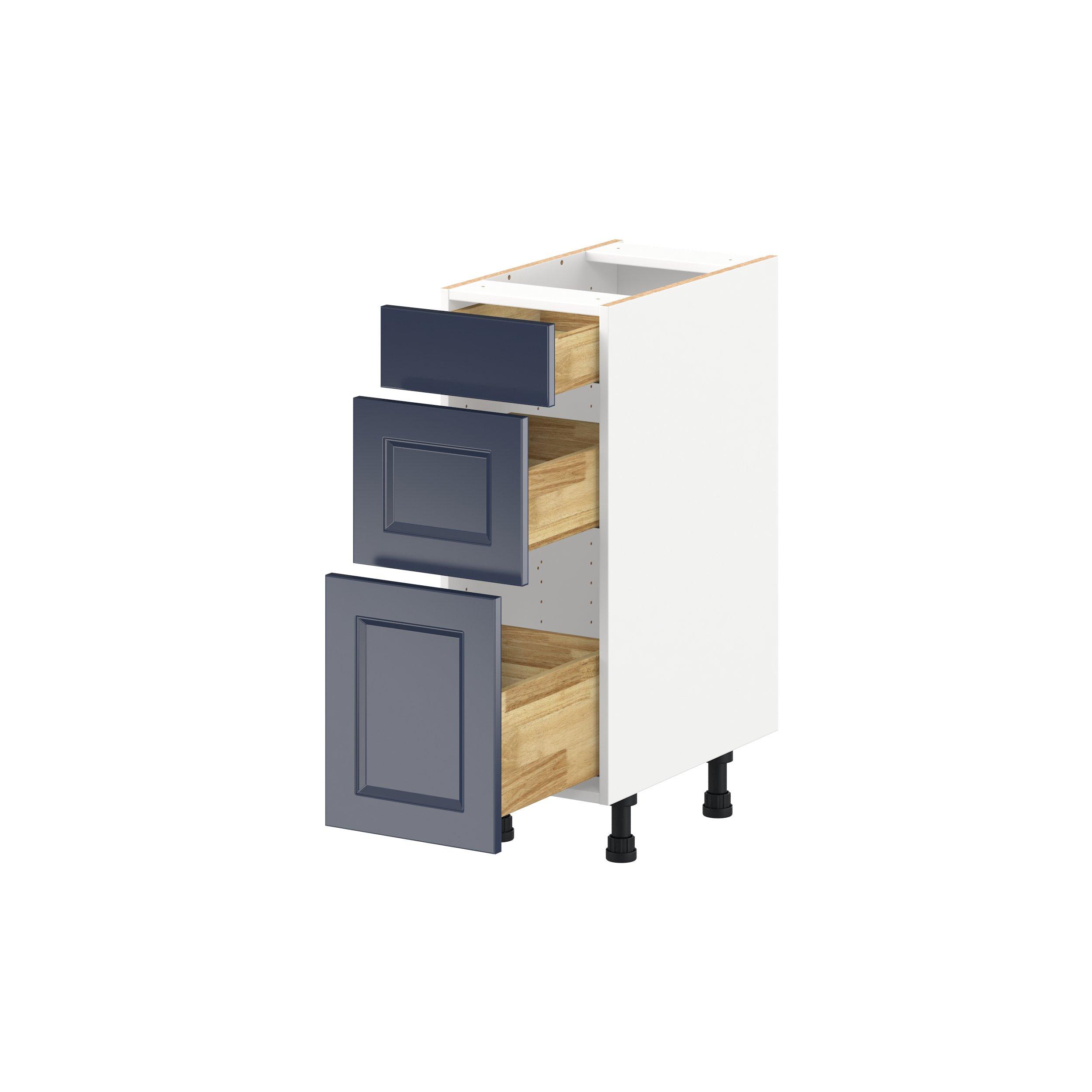 Peachtree 12 in. Painted Midnight Blue Vanity Drawer Base Cabinet