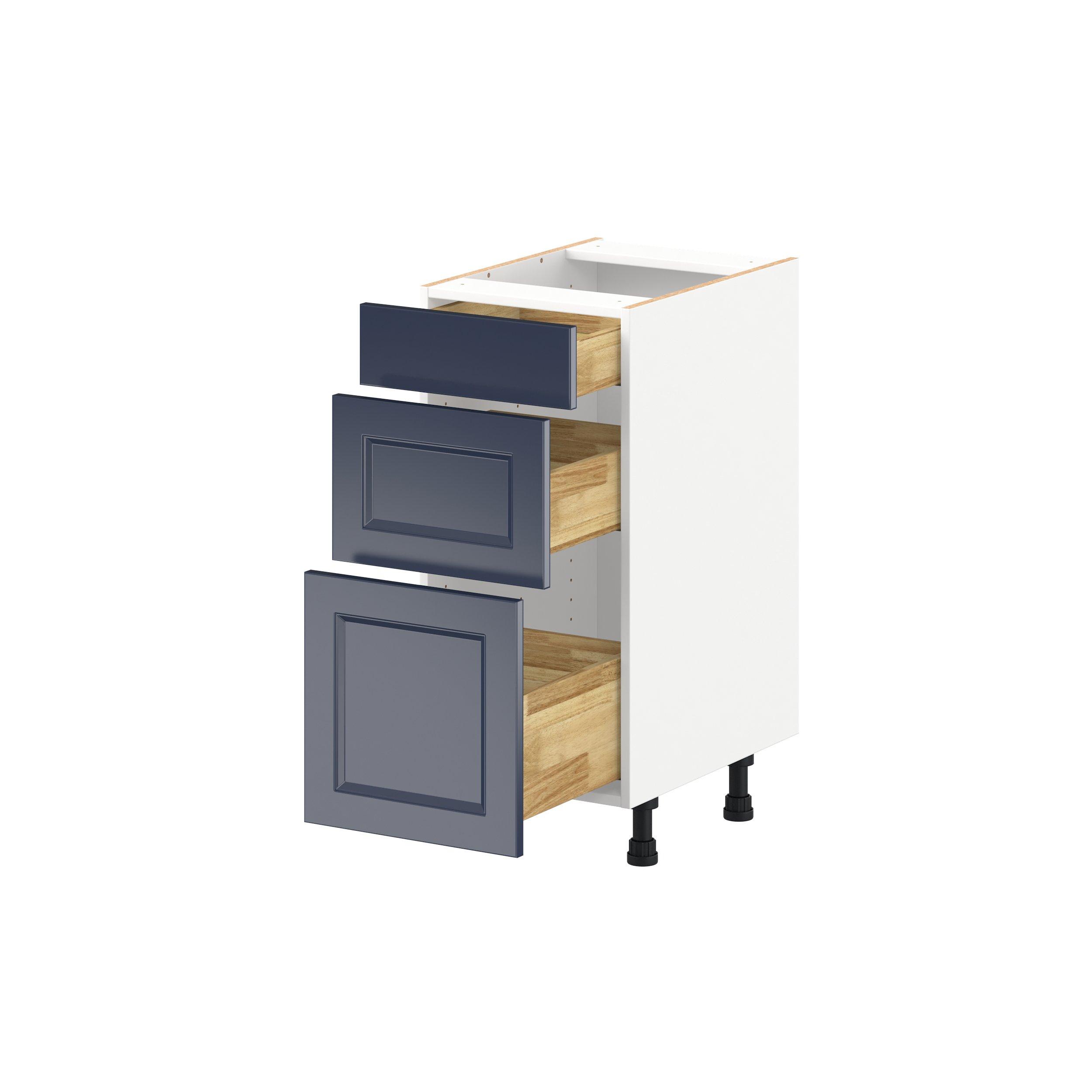 Peachtree 15 in. Painted Midnight Blue Vanity Drawer Base Cabinet