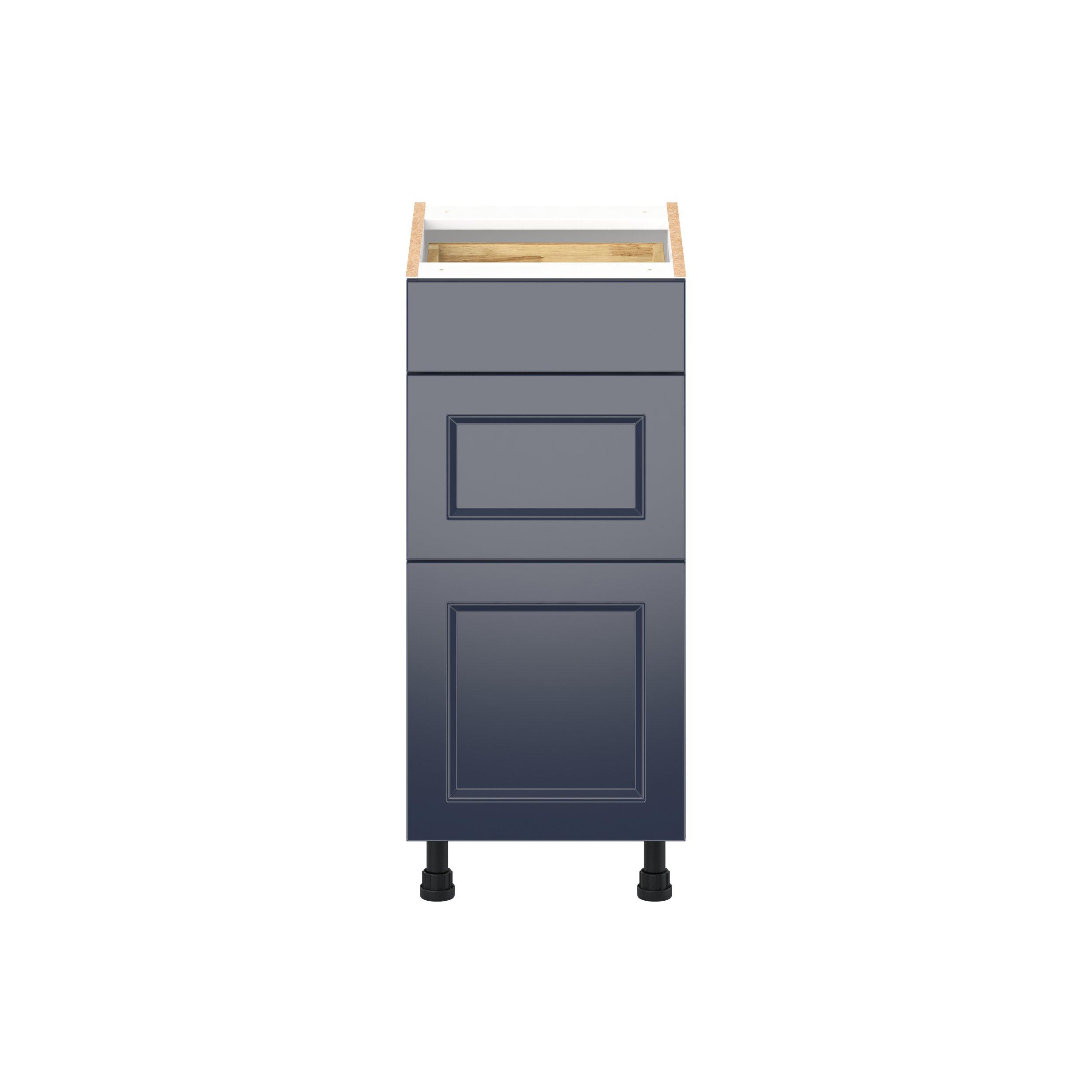 Peachtree 15 in. Painted Midnight Blue Vanity Drawer Base Cabinet