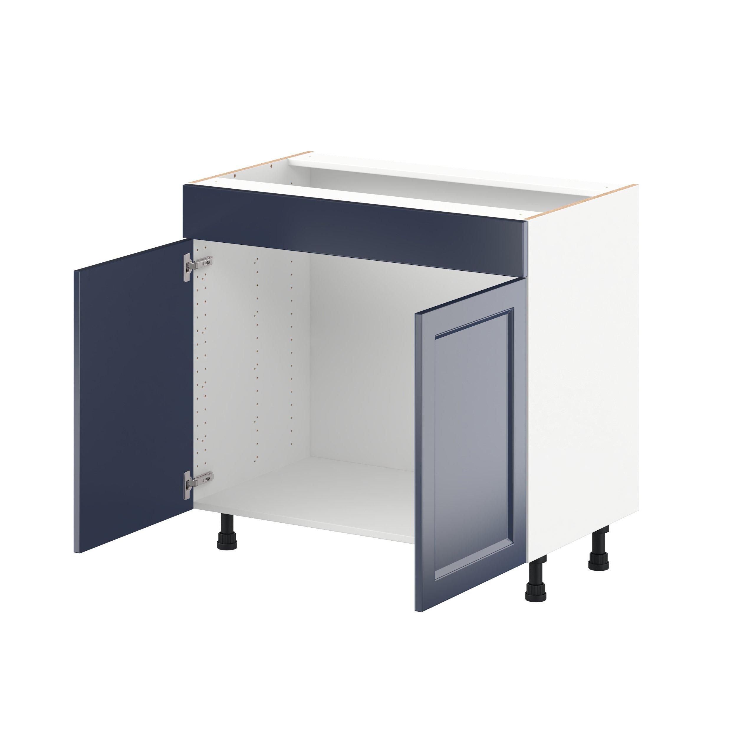 Peachtree 36 in. Painted Midnight Blue Vanity Sink Base Cabinet with False Front