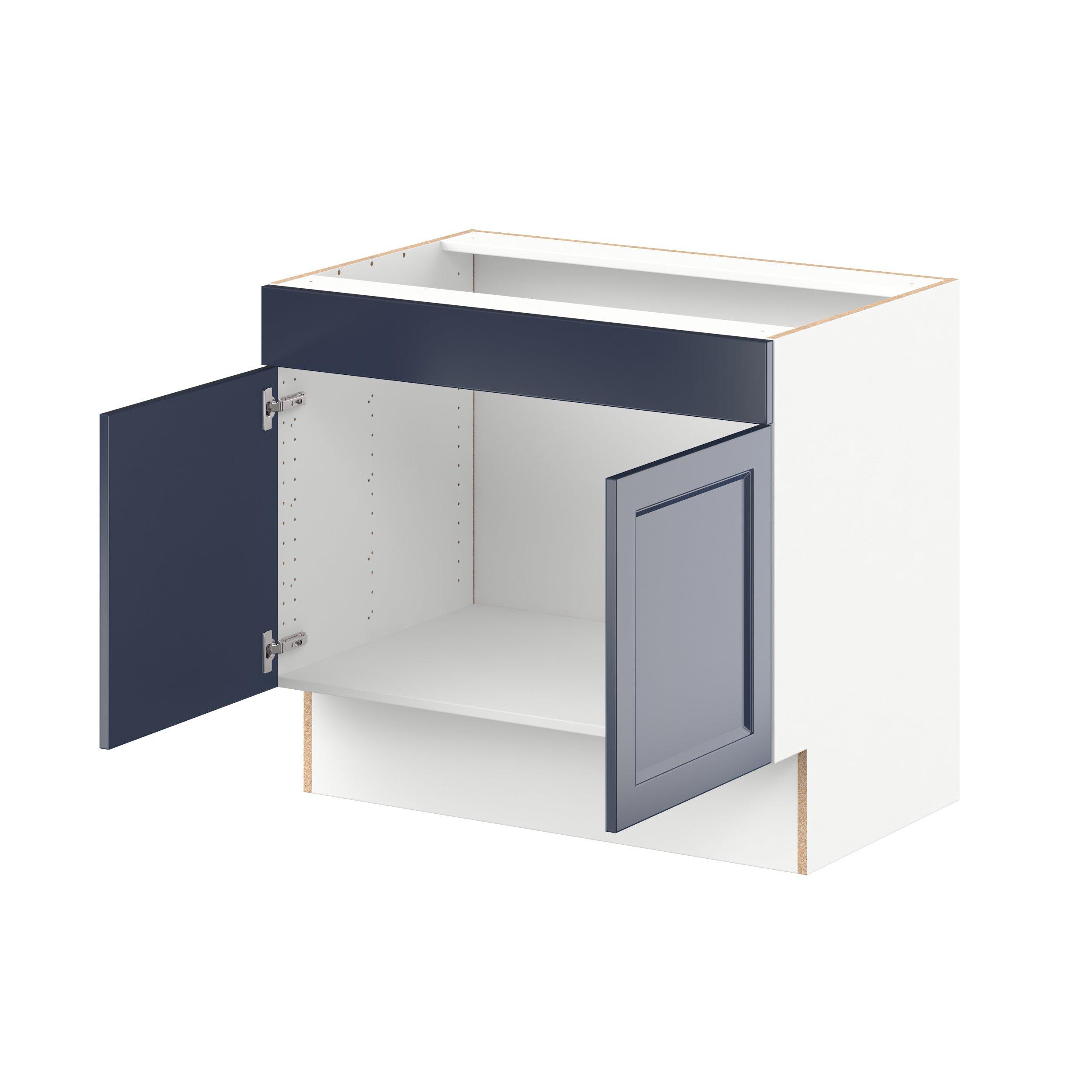 Peachtree 36 in. Painted Midnight Blue Sink Base Cabinet with False Front