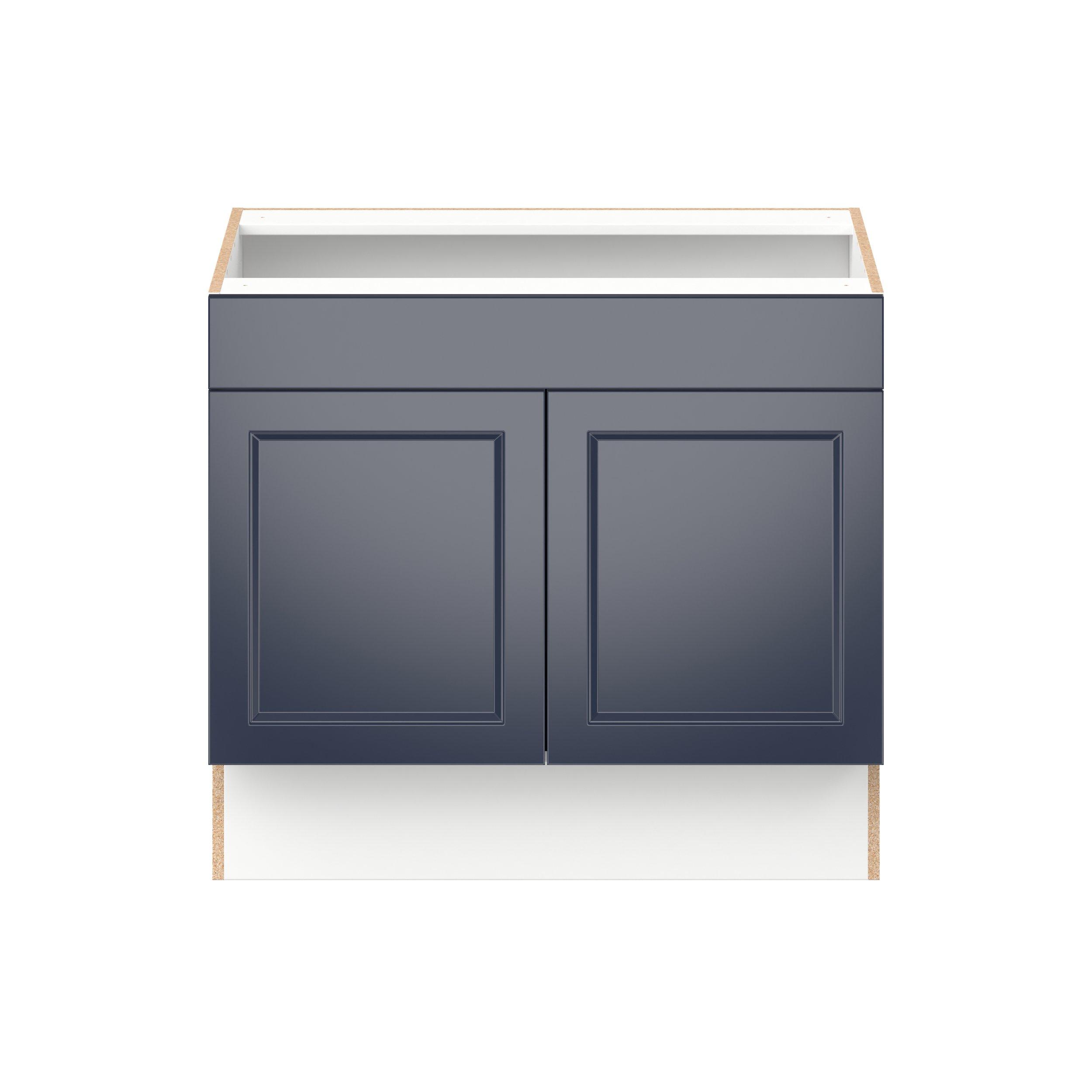 Peachtree 36 in. Painted Midnight Blue Sink Base Cabinet with False Front