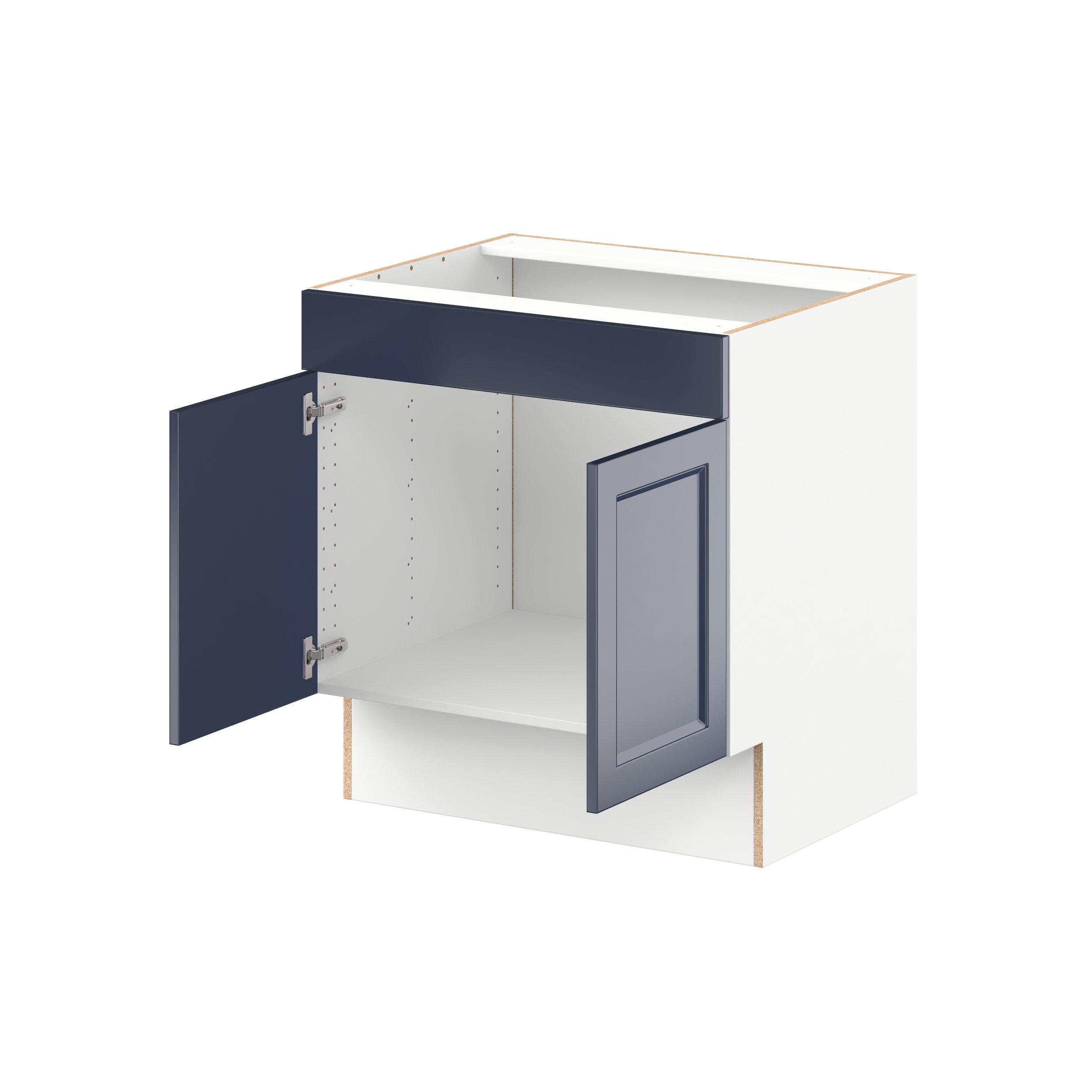 Peachtree 30 in. Painted Midnight Blue Sink Base Cabinet with False Front