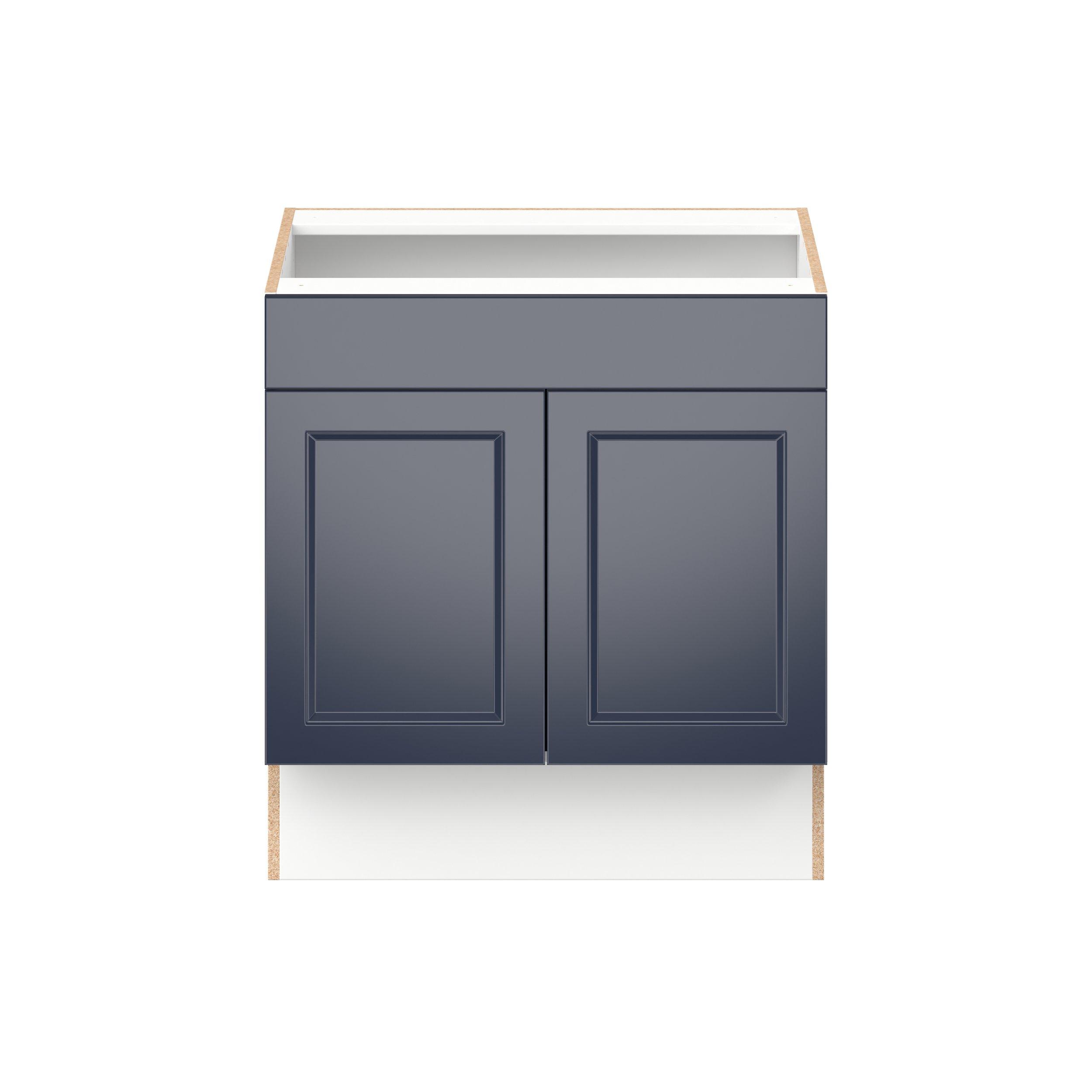 Peachtree 30 in. Painted Midnight Blue Sink Base Cabinet with False Front