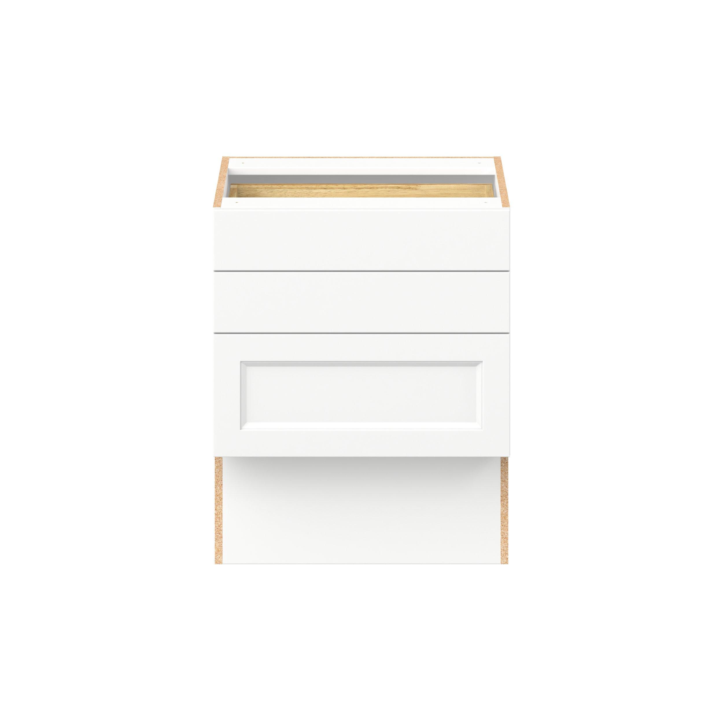 Peachtree 24 in. Painted Bright White Vanity Drawer Base Cabinet