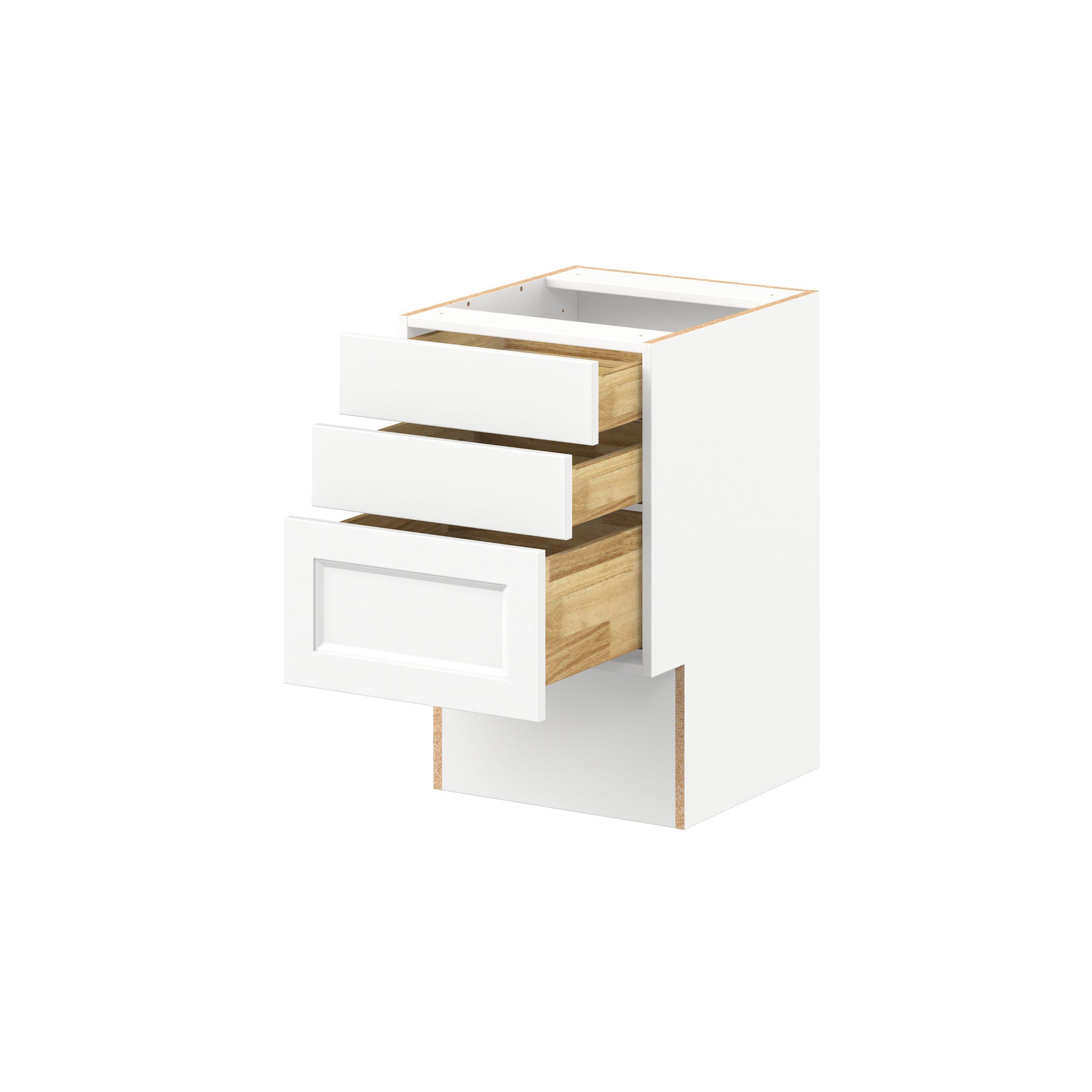 Peachtree 18 in. Painted Bright White Vanity Drawer Base Cabinet