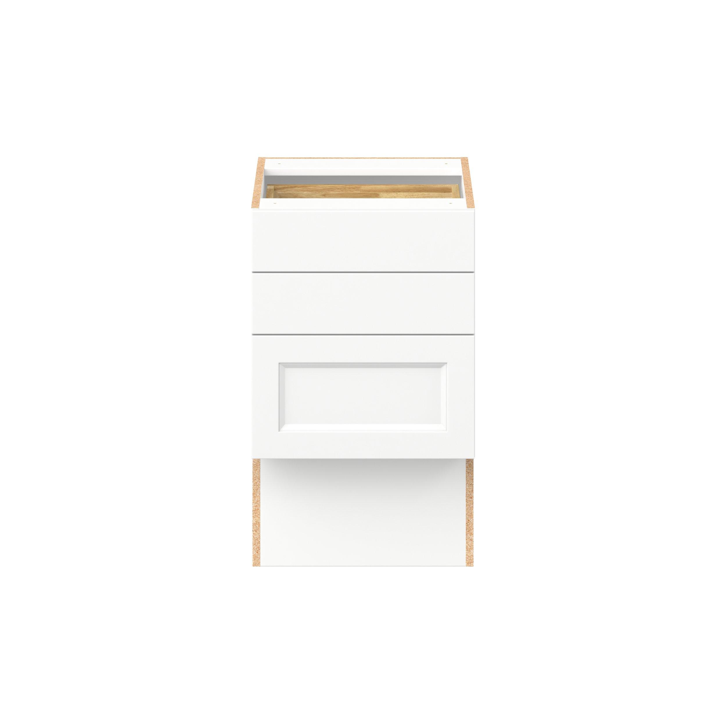 Peachtree 18 in. Painted Bright White Vanity Drawer Base Cabinet