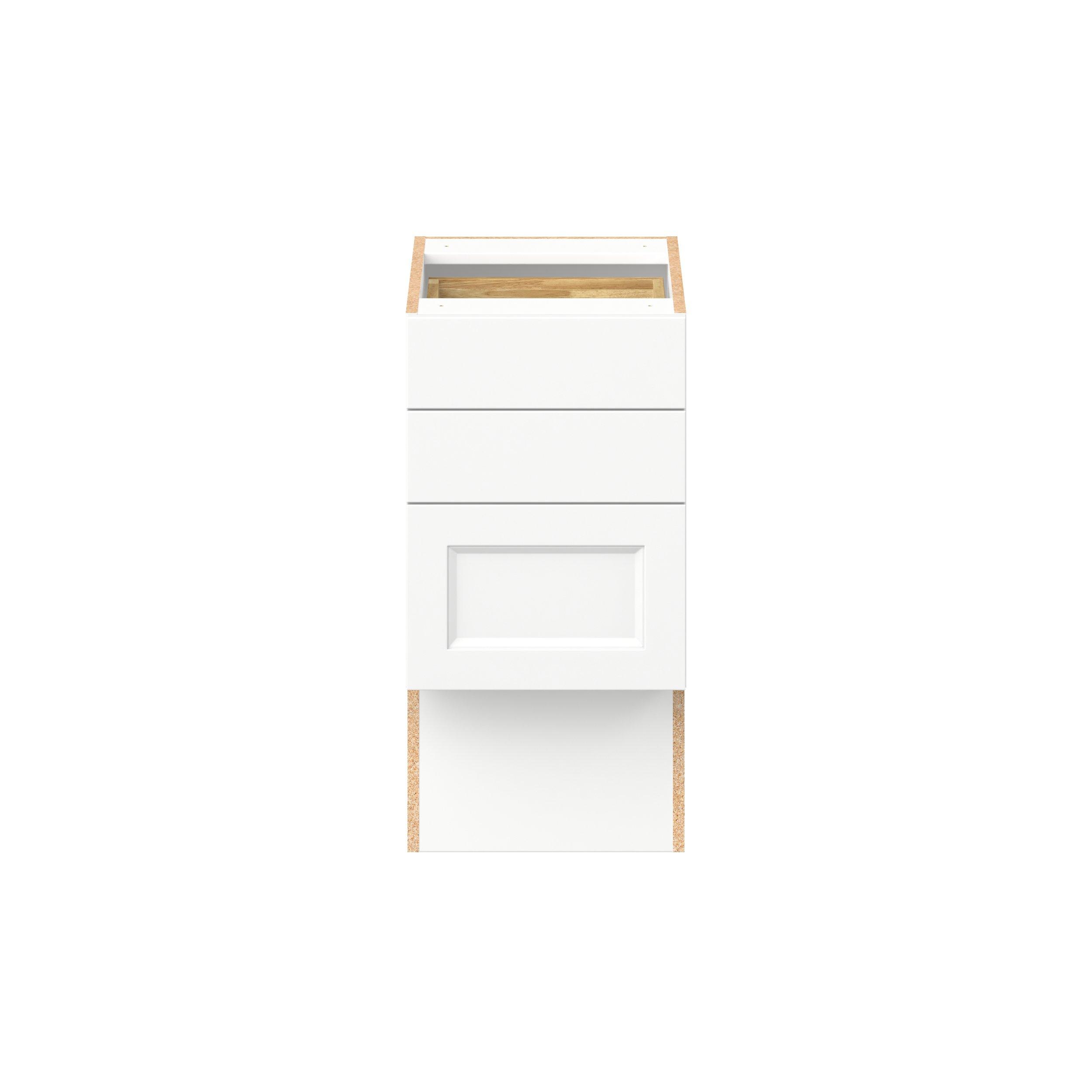Peachtree 15 in. Painted Bright White Vanity Drawer Base Cabinet