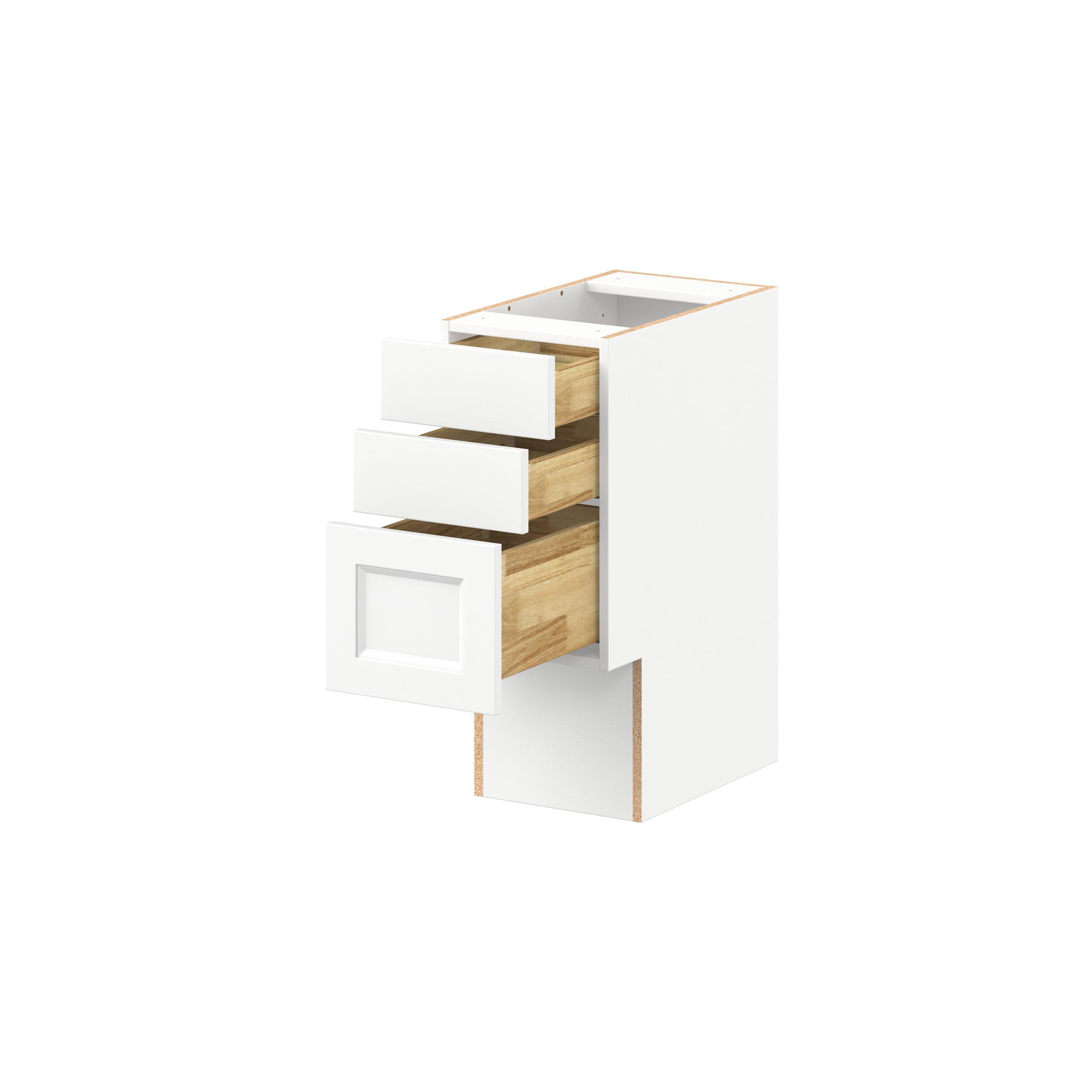 Peachtree 12 in. Painted Bright White Vanity Drawer Base Cabinet