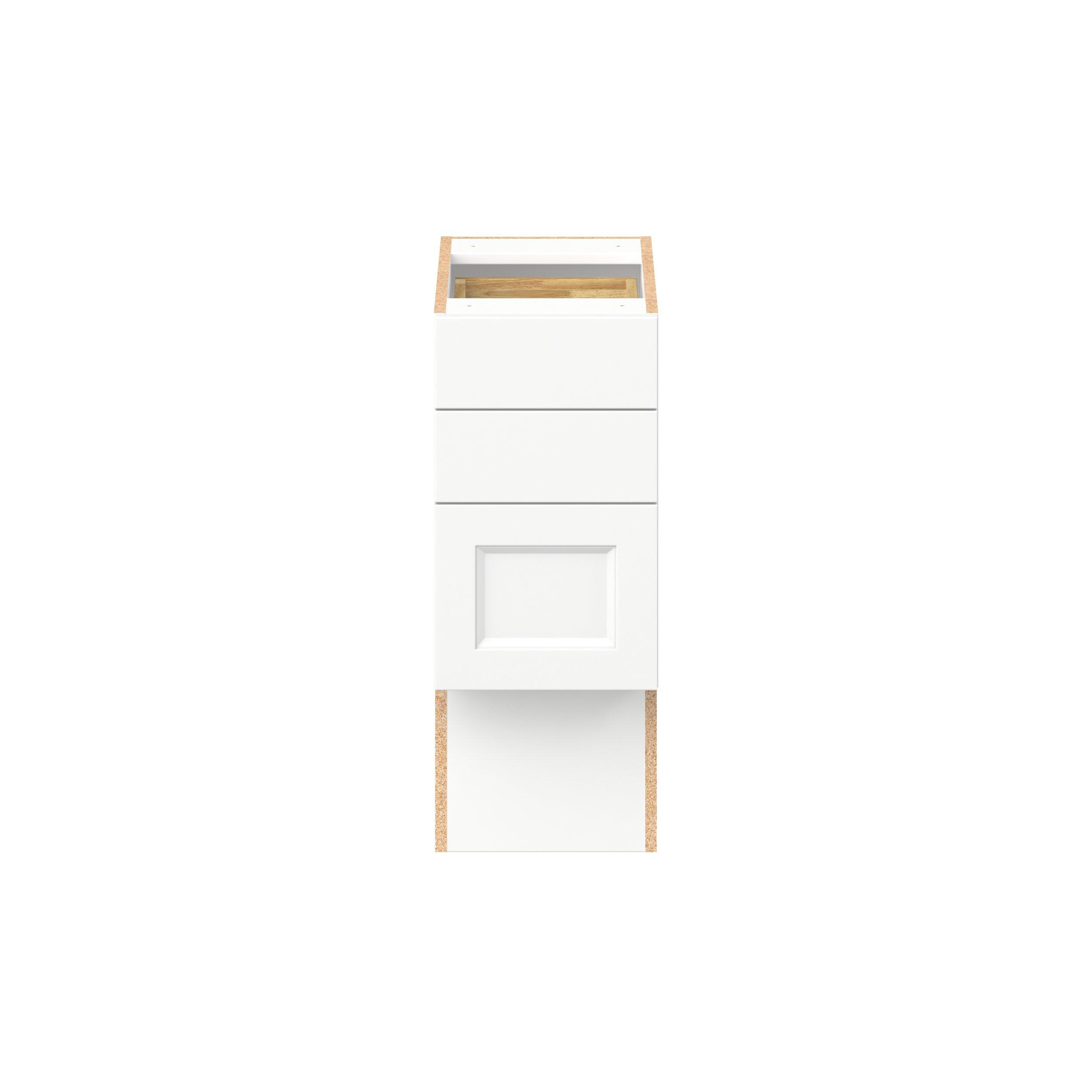 Peachtree 12 in. Painted Bright White Vanity Drawer Base Cabinet