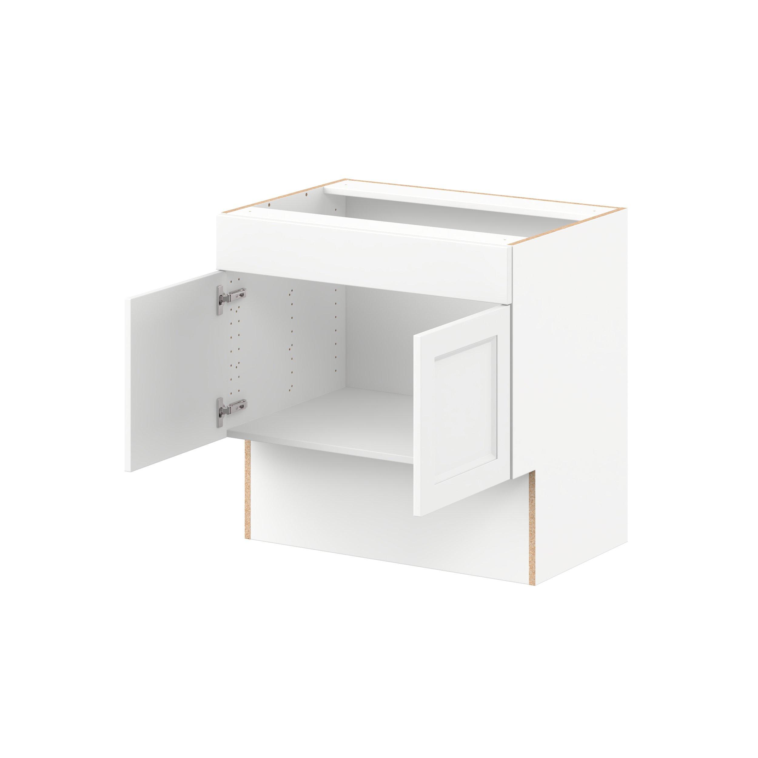 Peachtree 30 in. Painted Bright White Vanity Sink Base Cabinet with False Front