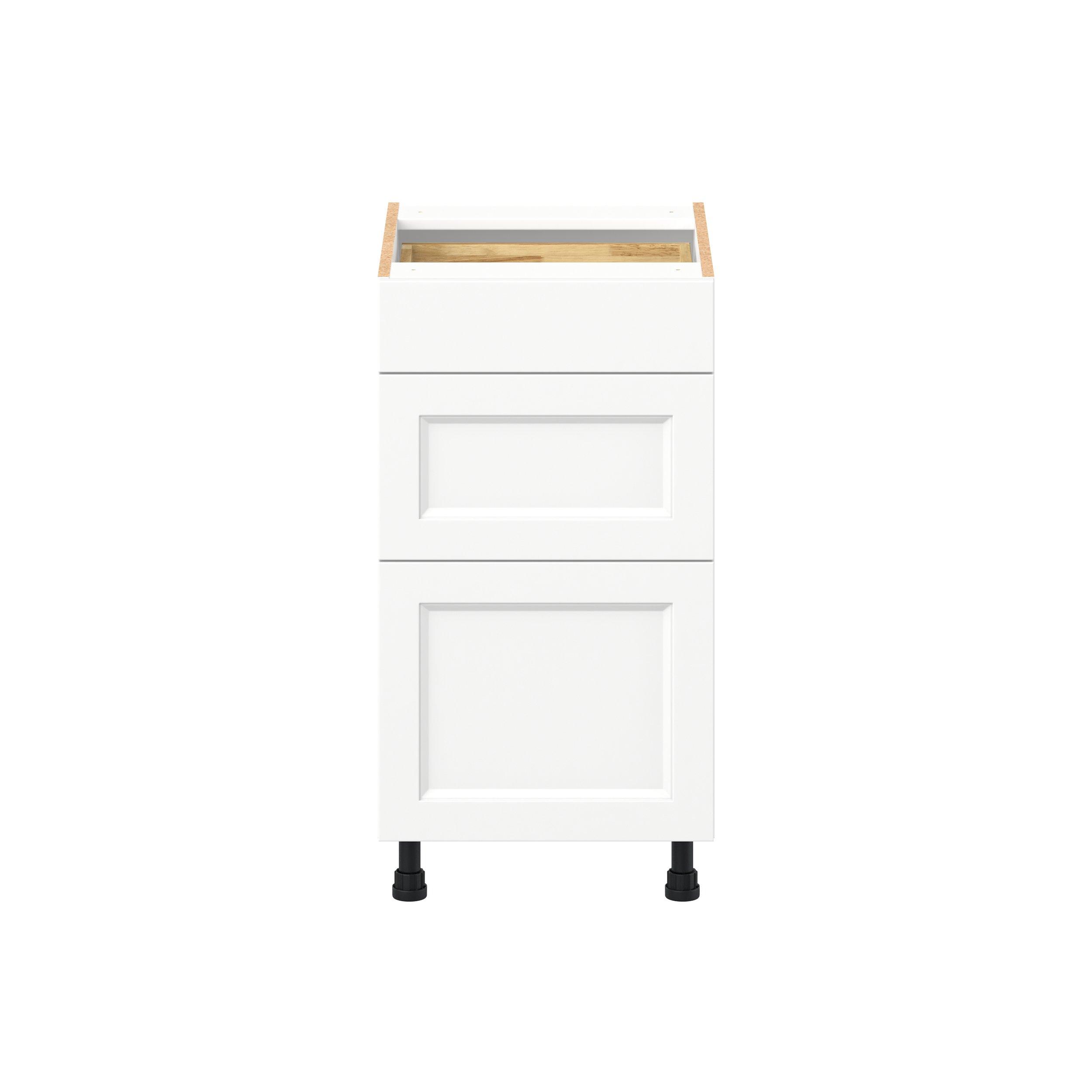 Peachtree 18 in. Painted Bright White Vanity Drawer Base Cabinet