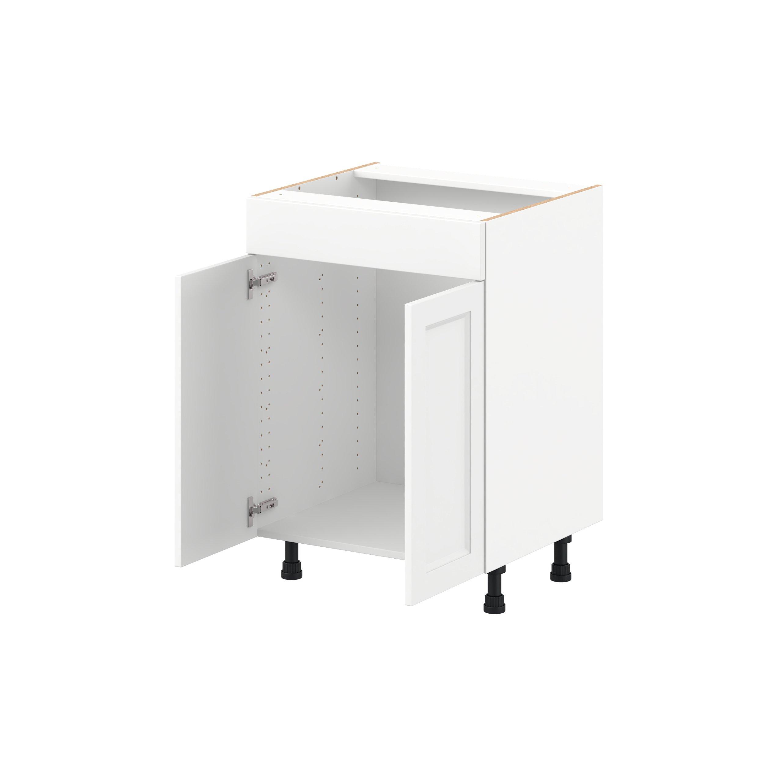 Peachtree 24 in. Painted Bright White Vanity Sink Base Cabinet with False Front