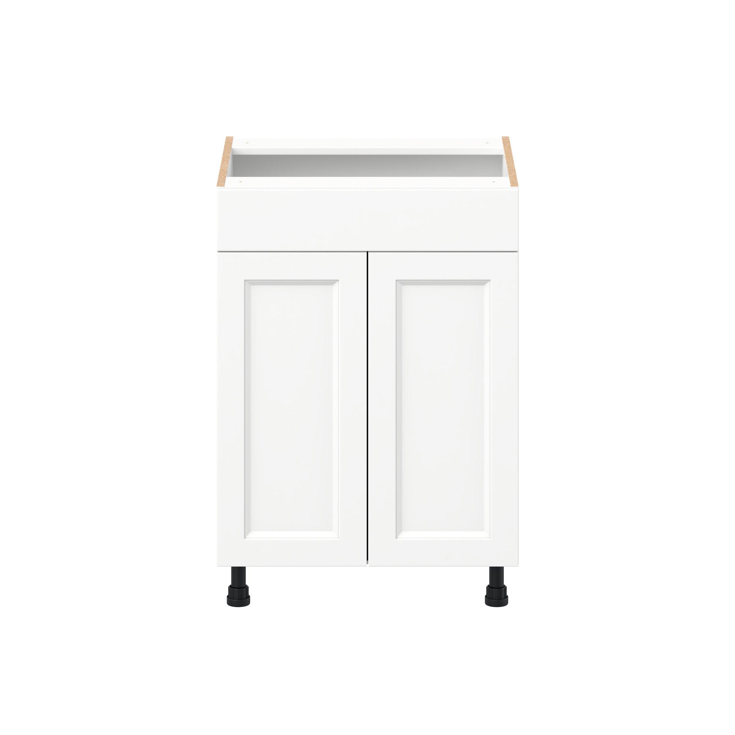 Peachtree 24 in. Painted Bright White Vanity Sink Base Cabinet with False Front